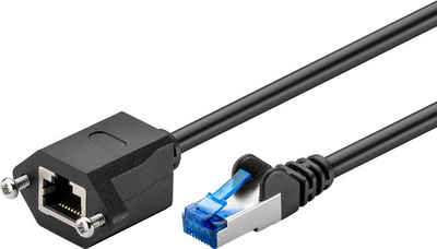 Goobay Goobay CAT 6A Verlängerungskabel, S/FTP (PiMF), Schwarz LAN-Kabel