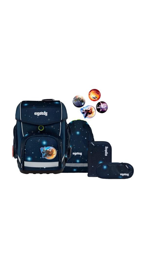 ergobag Schulranzen cubo Set (5-tlg., 5-teiliges Set), größenverstellbares Rückensystem