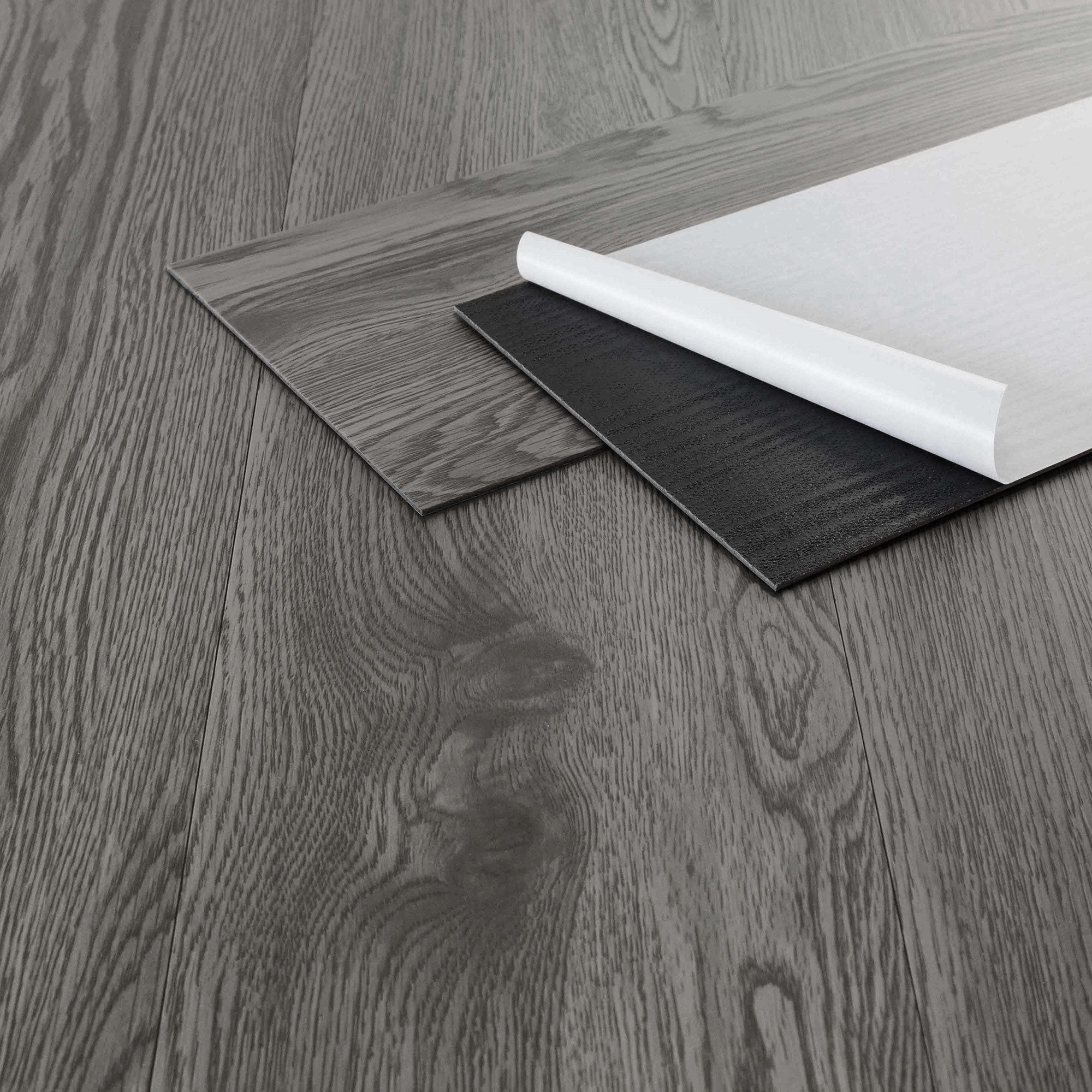 ML-DESIGN Vinylboden PVC Bodenbelag selbstklebend Klebefliesen Boden in Holzoptik 2mm Dicke, Bodenfliesen Klebevinyl wasserdicht 6,69m² / 48 Dielen Eiche Grau
