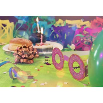 Idena Spiel, Partyspaß Papierbrillen 4 Stück, mit lustigen Motiven Mitgebsel Kindergeburtstag