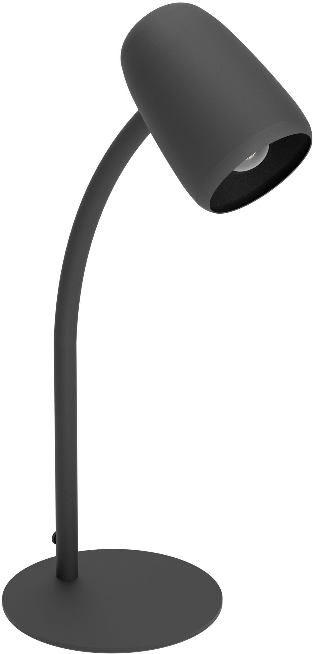 EGLO Tischleuchte CARLO Tischlampe - Stahl - E14 - 1X18W - IP20, Ein-/Ausschalter, ohne Leuchtmittel, Nachttischlampe, Flexarm, 1,5 m Kabelschalter, L8,5 x B8,5 x H46 cm