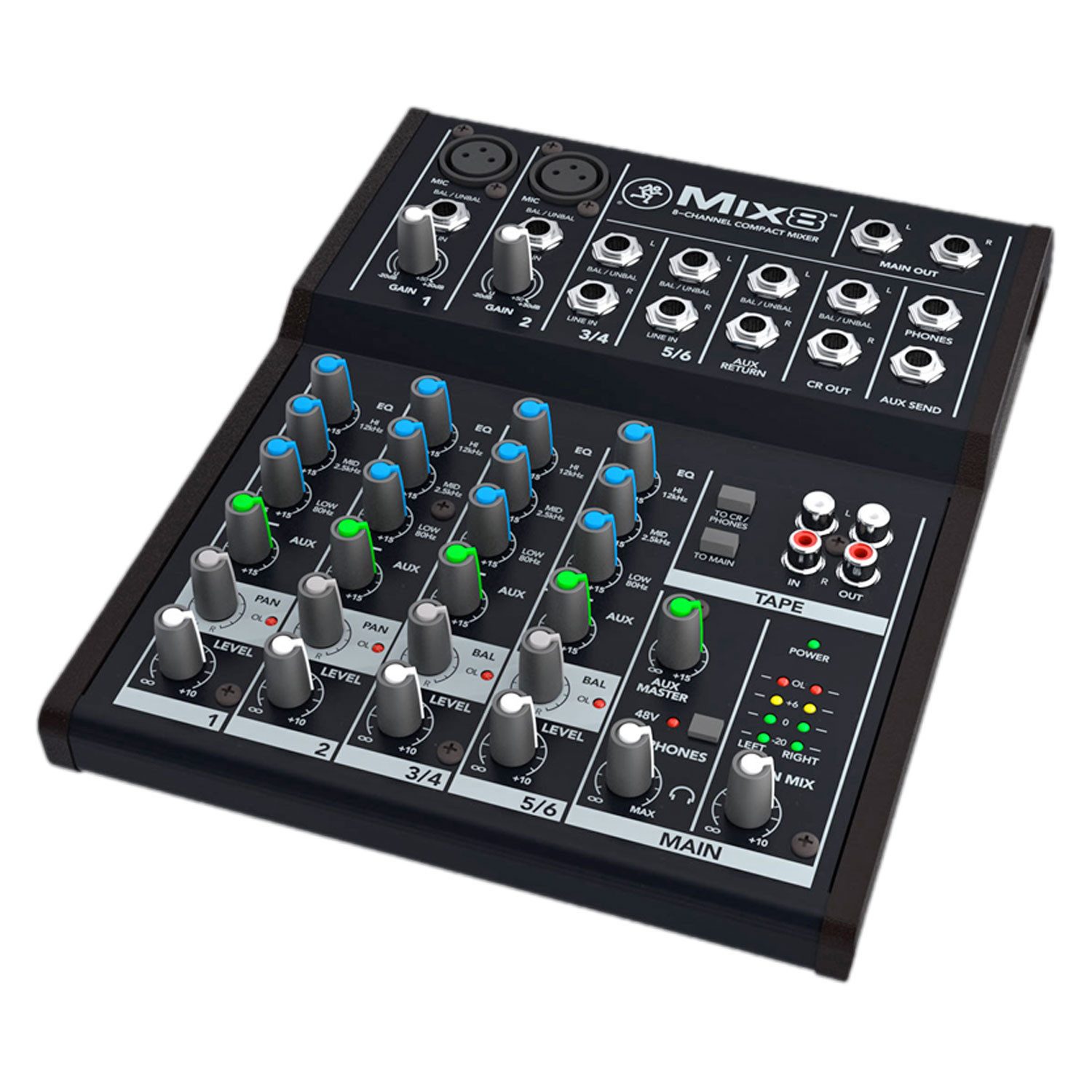 Mackie Mischpult Mix8 8-Kanal Kompaktmixer Digitales Aufnahmegerät