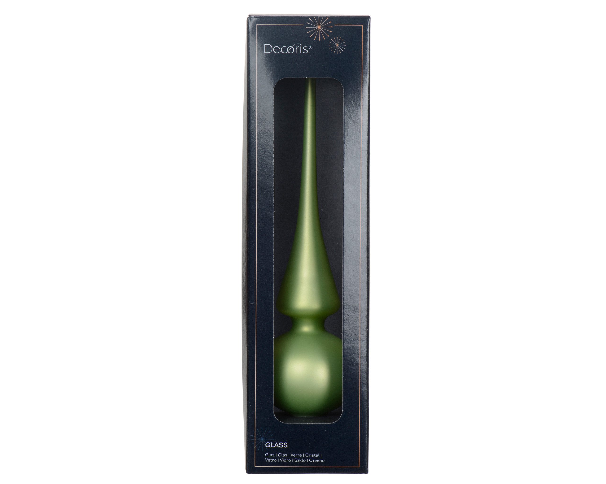 Kaemingk Christbaumspitze, Christbaumspitze Glas 26cm - Grüntee matt