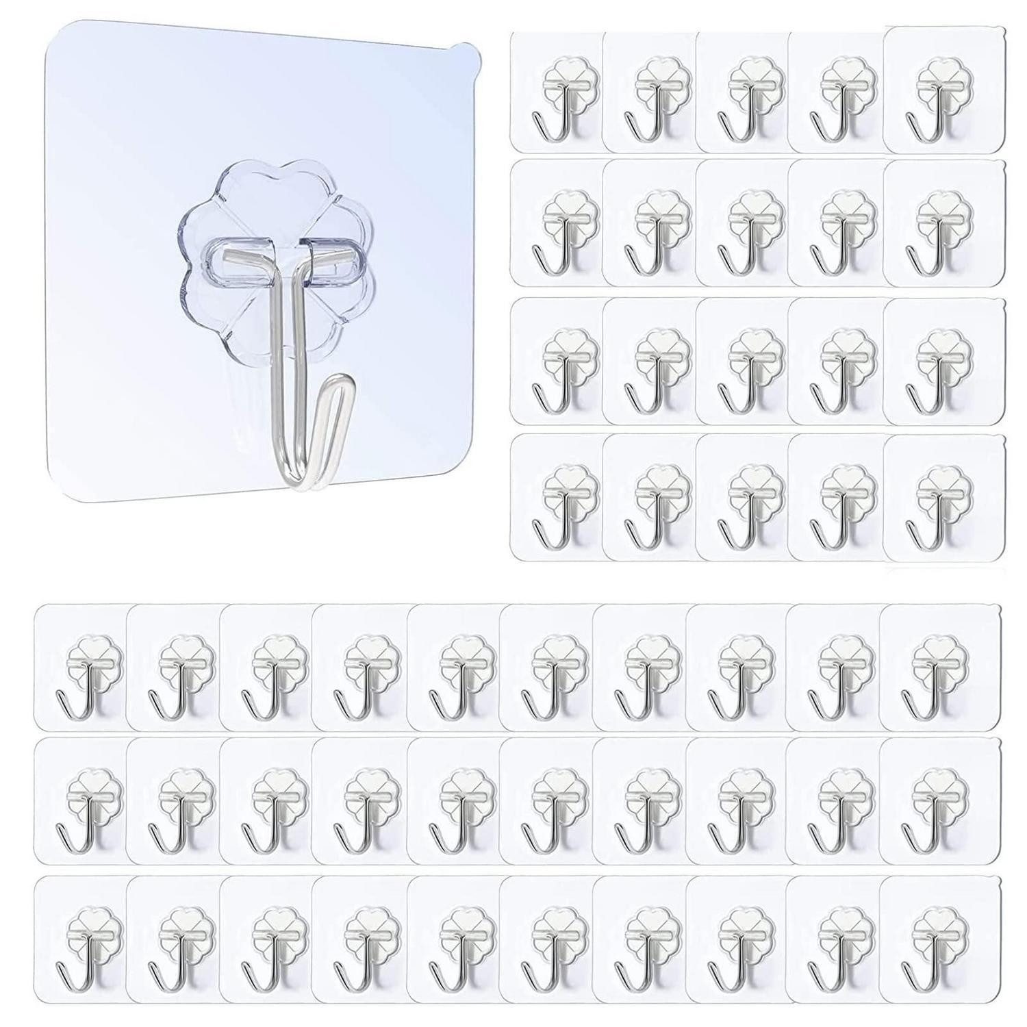 LuxusKollektion Handtuchhalter Klebehaken 50 Stk transparent wasserfest 180° drehbar