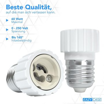 EAZY CASE Lampenfassung Lampensockel Sets E27 auf GU10 Adapter Fassung Lampe Stecker Glühbirne, (Spar-Set), Lampenadapter E27 zu GU10 Adapter Lampen LED Halogen Energiesparlampen