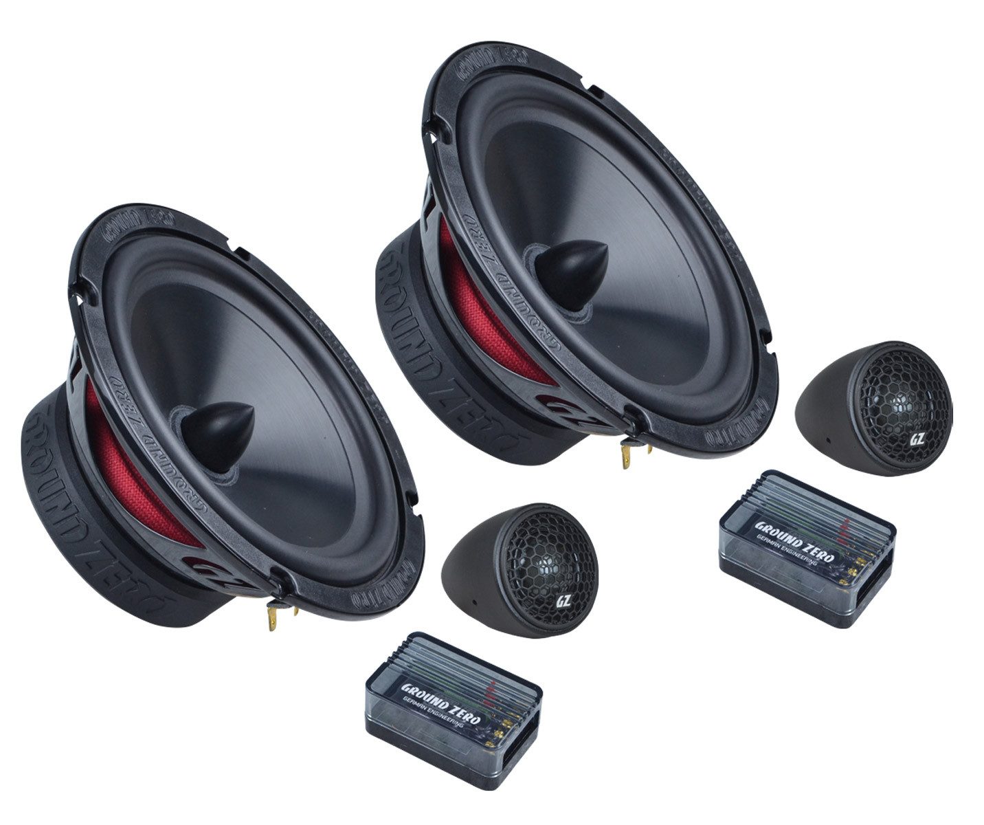 Ground Zero GZRC 165.2SQX-IV, 165 mm 2-Wege Komponenten-Lautsprechersystem Auto-Lautsprecher (120 W)