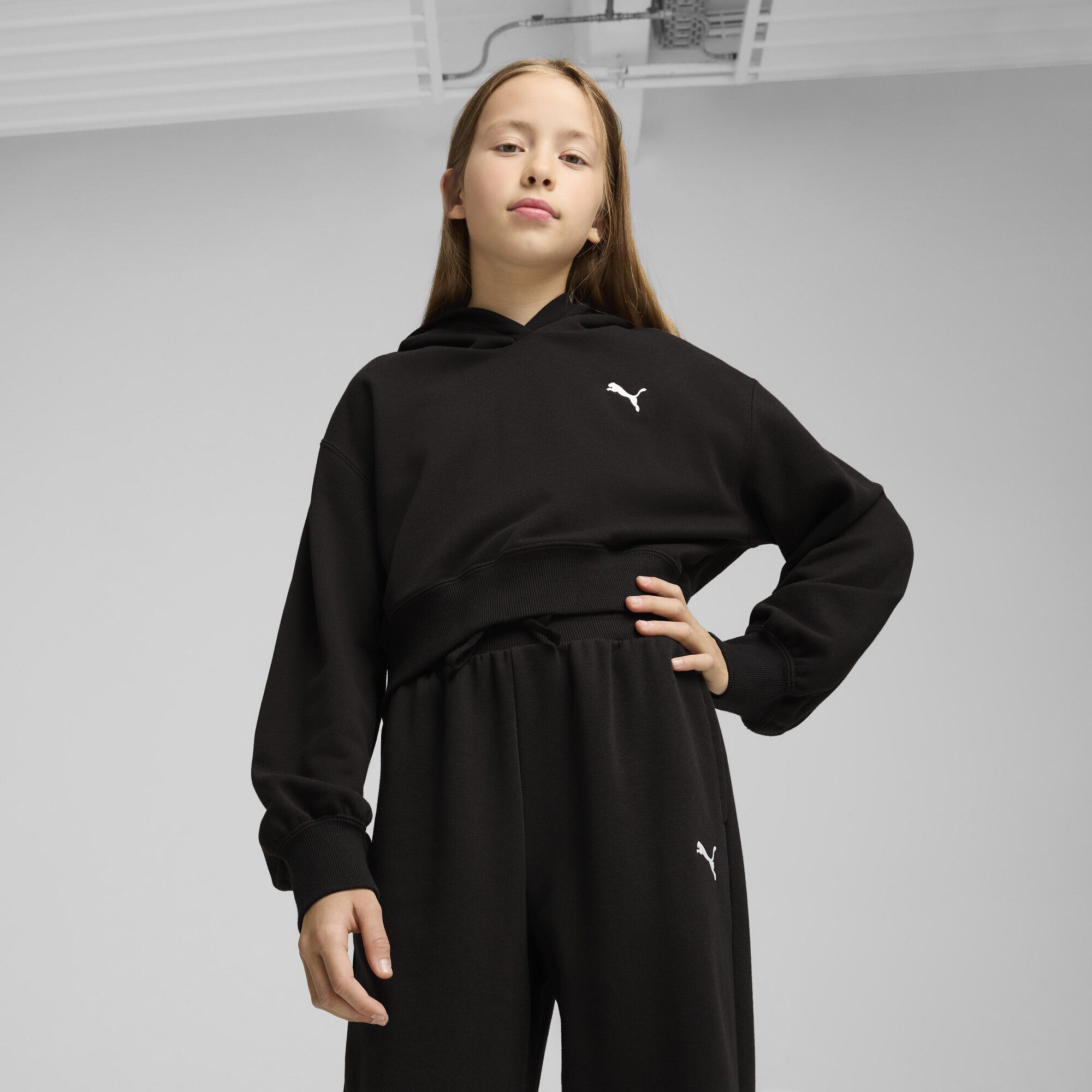 PUMA Hoodie WARDROBE ESS Kurzer Hoodie Mädchen