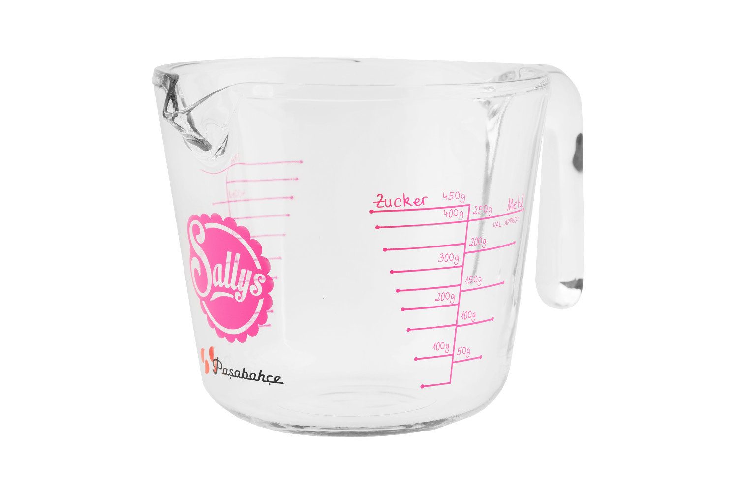 Sallys Messbecher für 500 ml oder 1 Liter Fassungsvermögen, Rutschfester Griff
