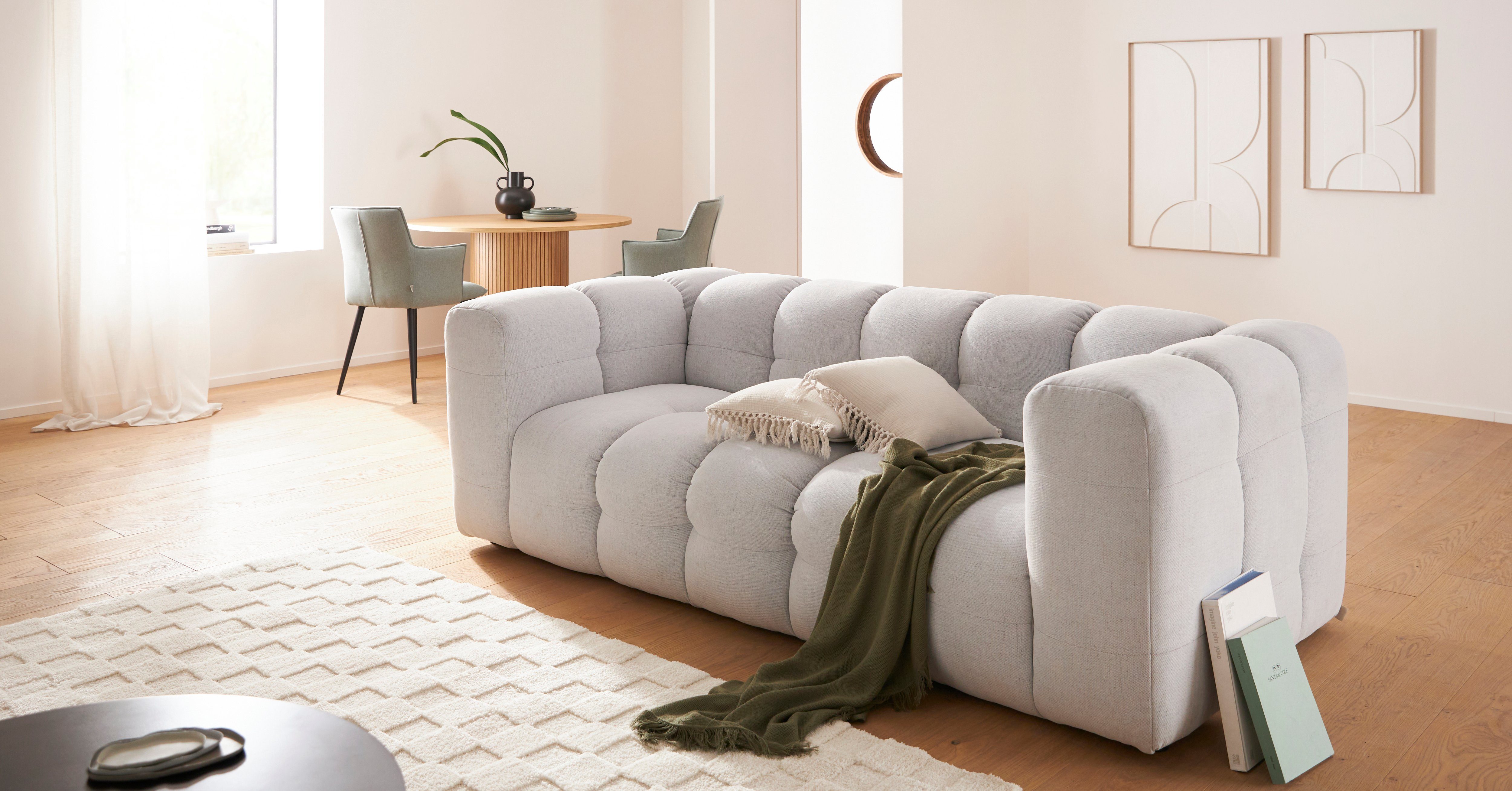 Wohndecke HEVIN, Musselin, 100% Baumwolle, Topseller!, LeGer Home by Lena Gercke, Tagesdecke im Baumwoll-Crinkle-Effekt, Musselin, Kuscheldecke – Bild 2 von 5