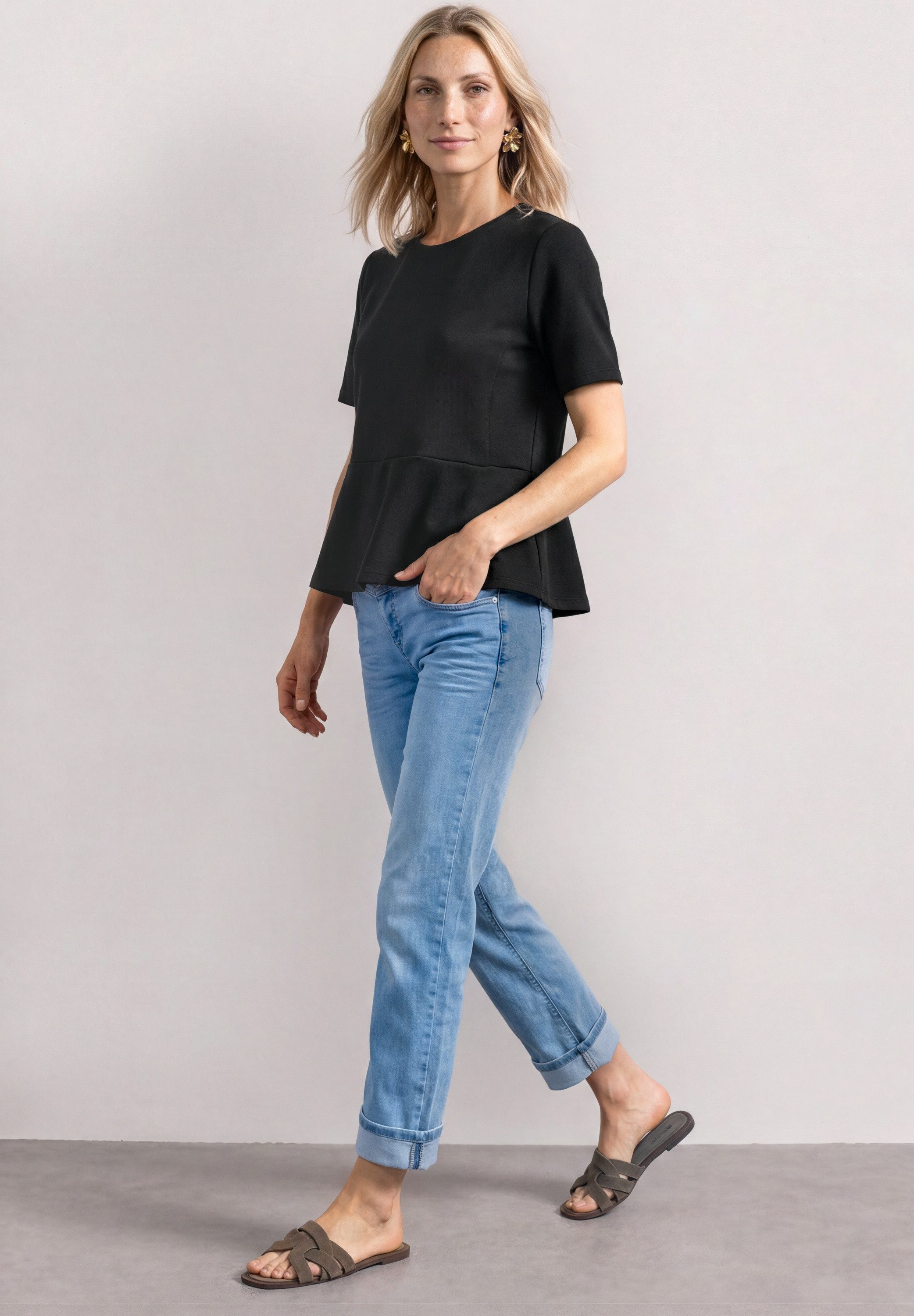 STREET ONE T-Shirt mit Rundhalsausschnitt