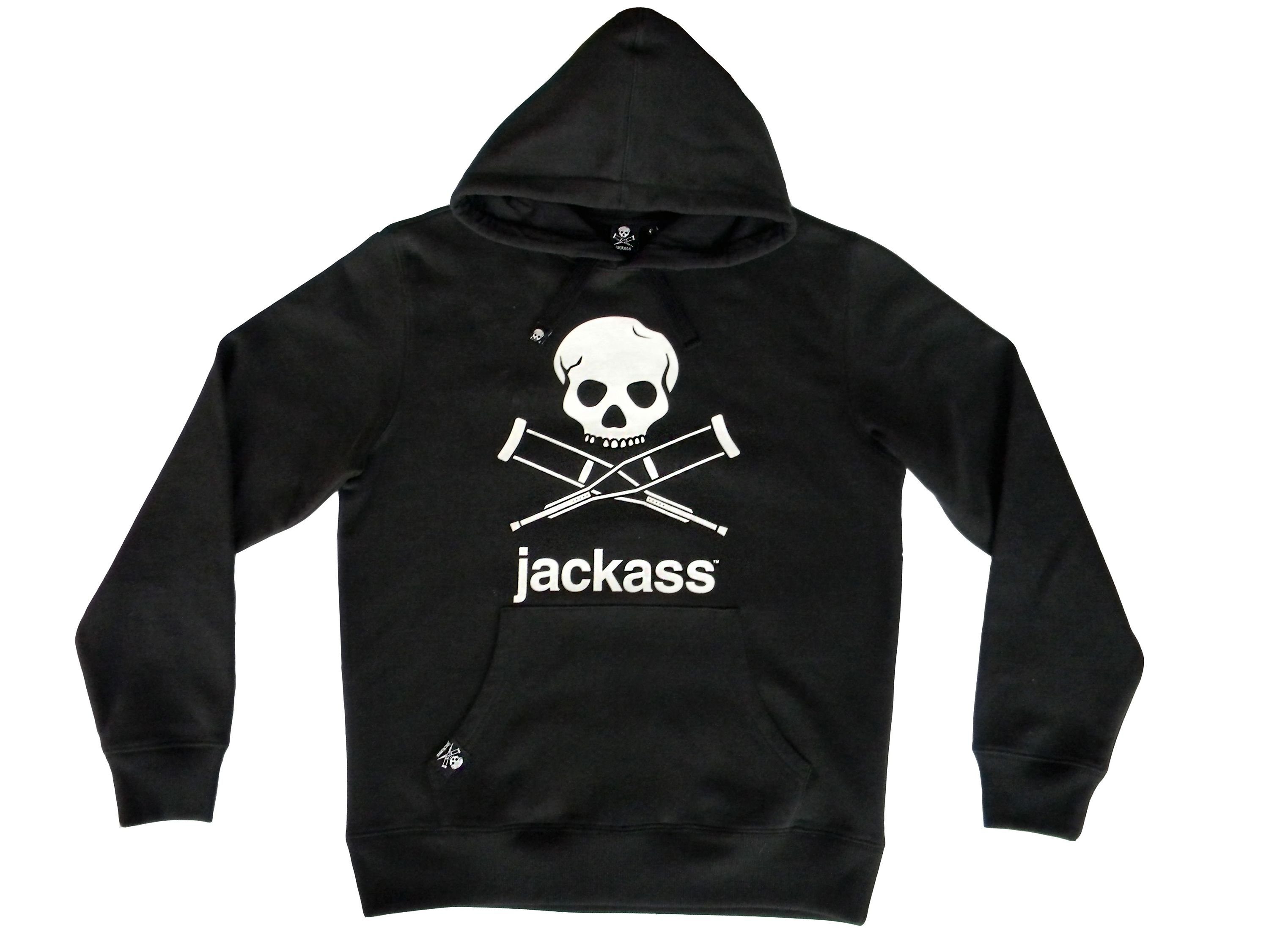 jackass Kapuzensweatshirt Jackass, Hoodie, Classic Skull, Schwarz, Herren (Stück, 1-tlg., Stück) mit Frontprint
