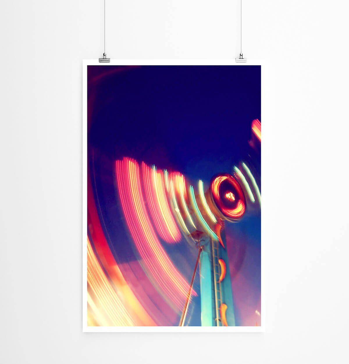 Sinus Art Poster Künstlerische Fotografie 60x90cm Poster Riesenrad in Bewegung bei Nacht