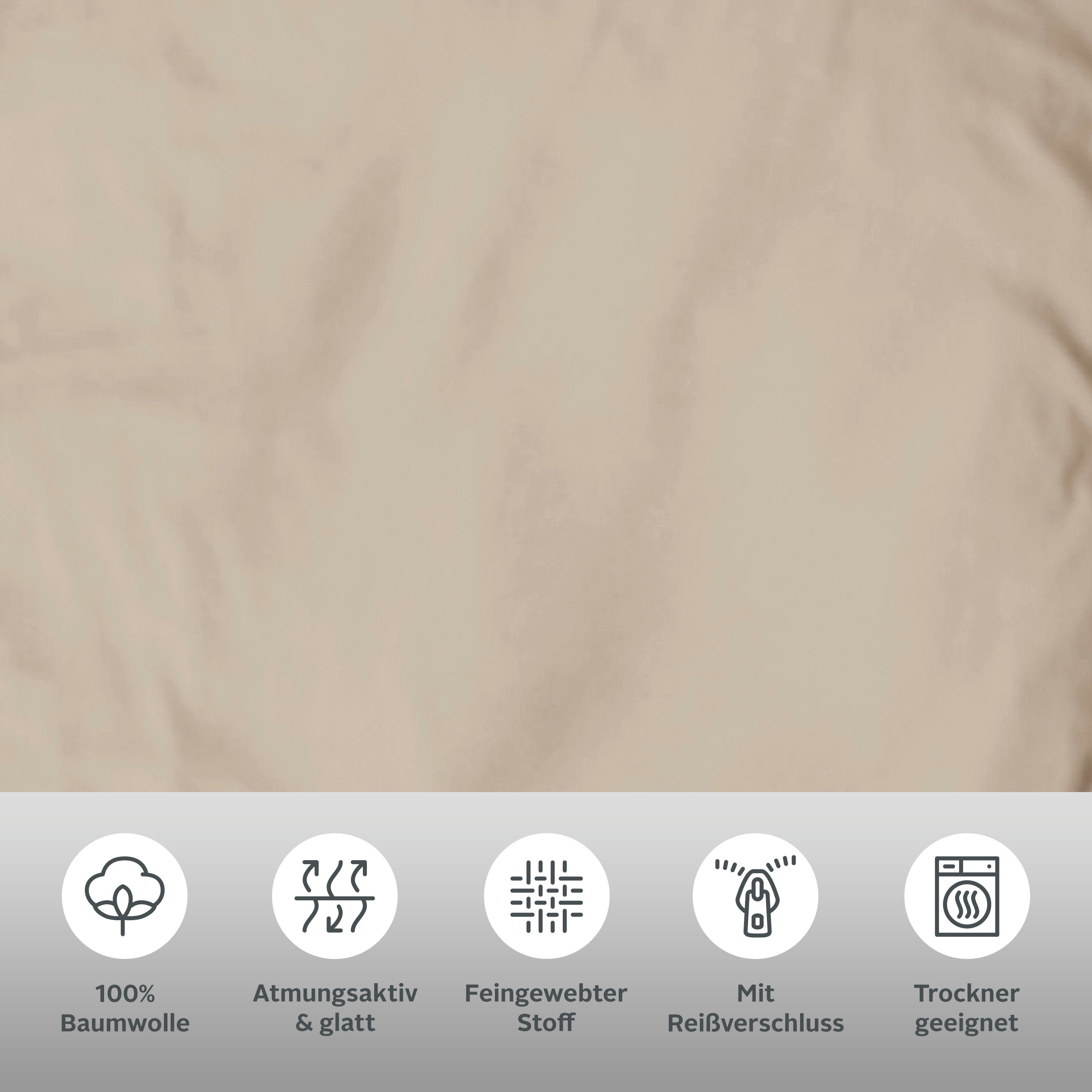 OTTO home Bettwäsche Mila in 135x200, 155x220 oder 200x200 cm, Mako-Satin, 2 teilig, Mako-Satin, Bettwäsche aus Baumwolle, unifarbene Bettwäsche