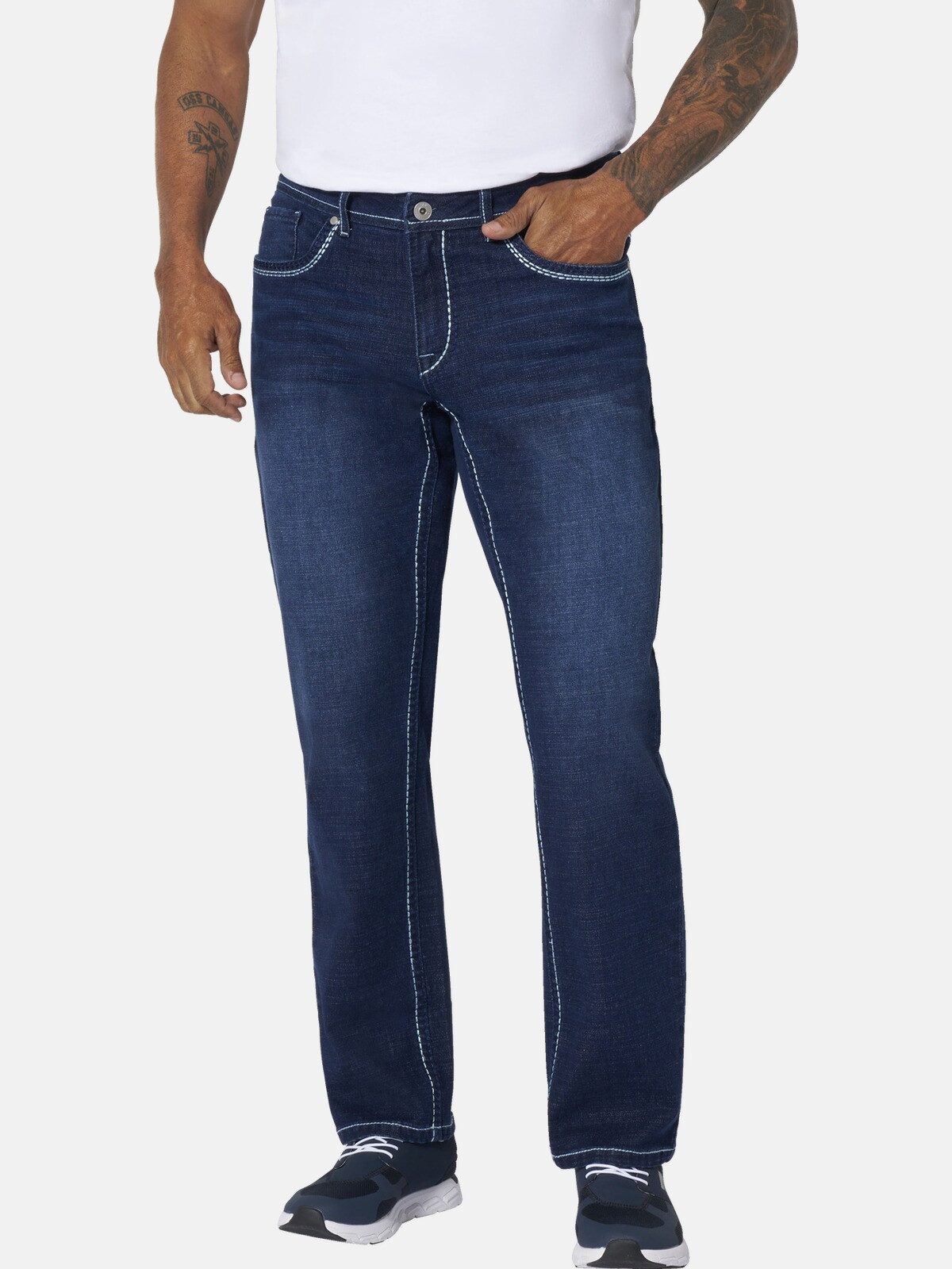 Jan Vanderstorm 5-Pocket-Jeans MORTEN mit farbigen Steppnähten