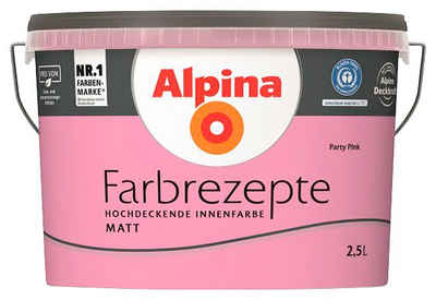 Alpina Wand- und Deckenfarbe Farbrezepte Party Pink, Kräftiges Pink, matt, 2,5 Liter