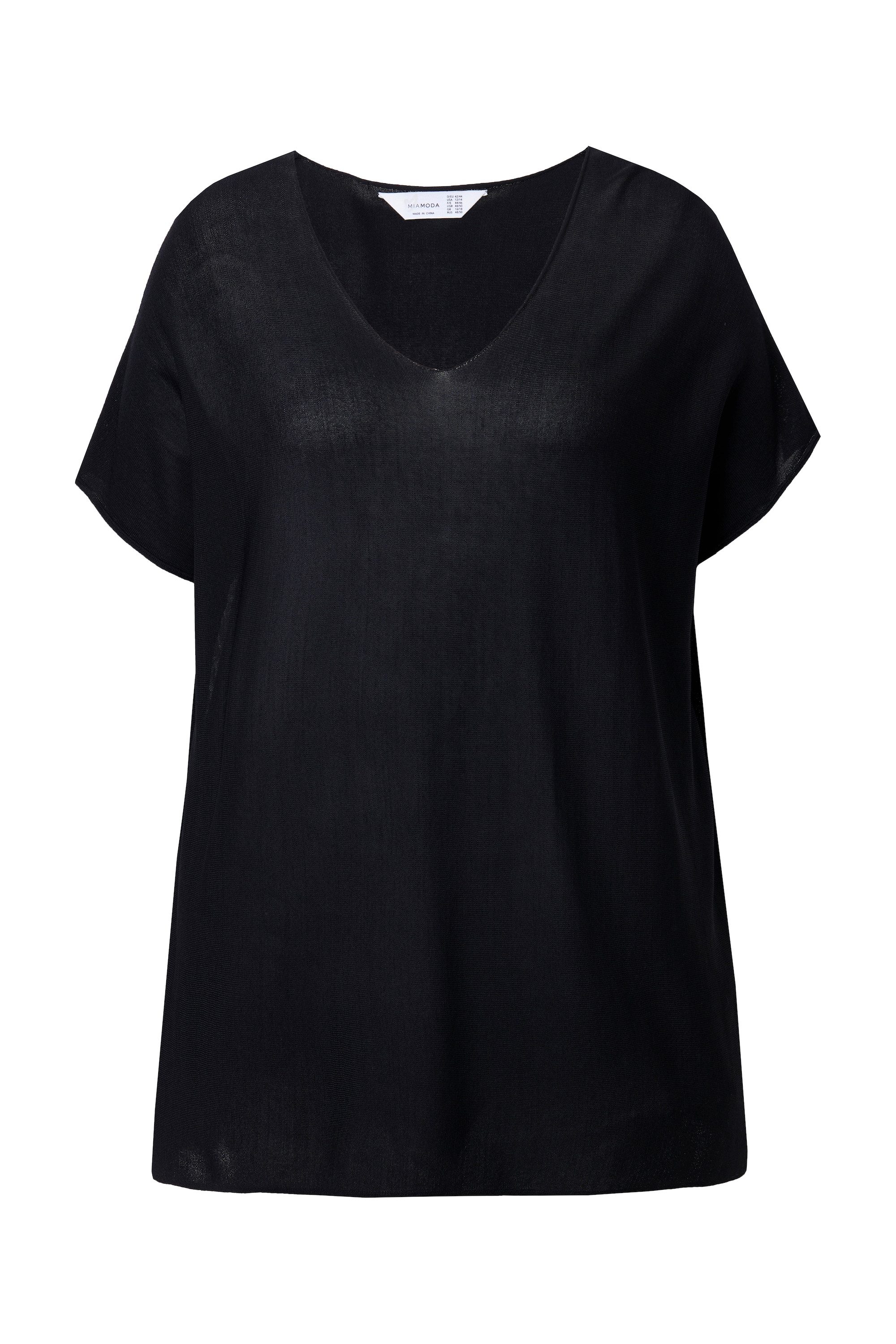T-Shirt Strickshirt oversized offenkantige Abschlüsse