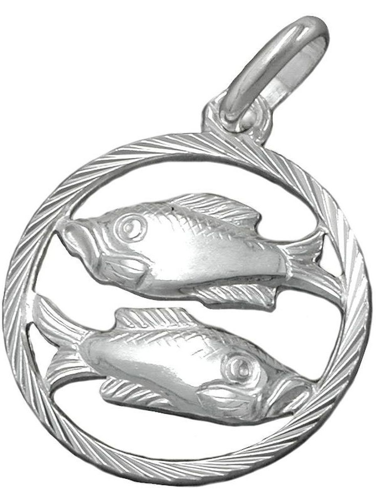 Gallay Sternzeichenanhänger Anhänger 15mm Sternzeichen Fische Silber 925 (1-tlg)