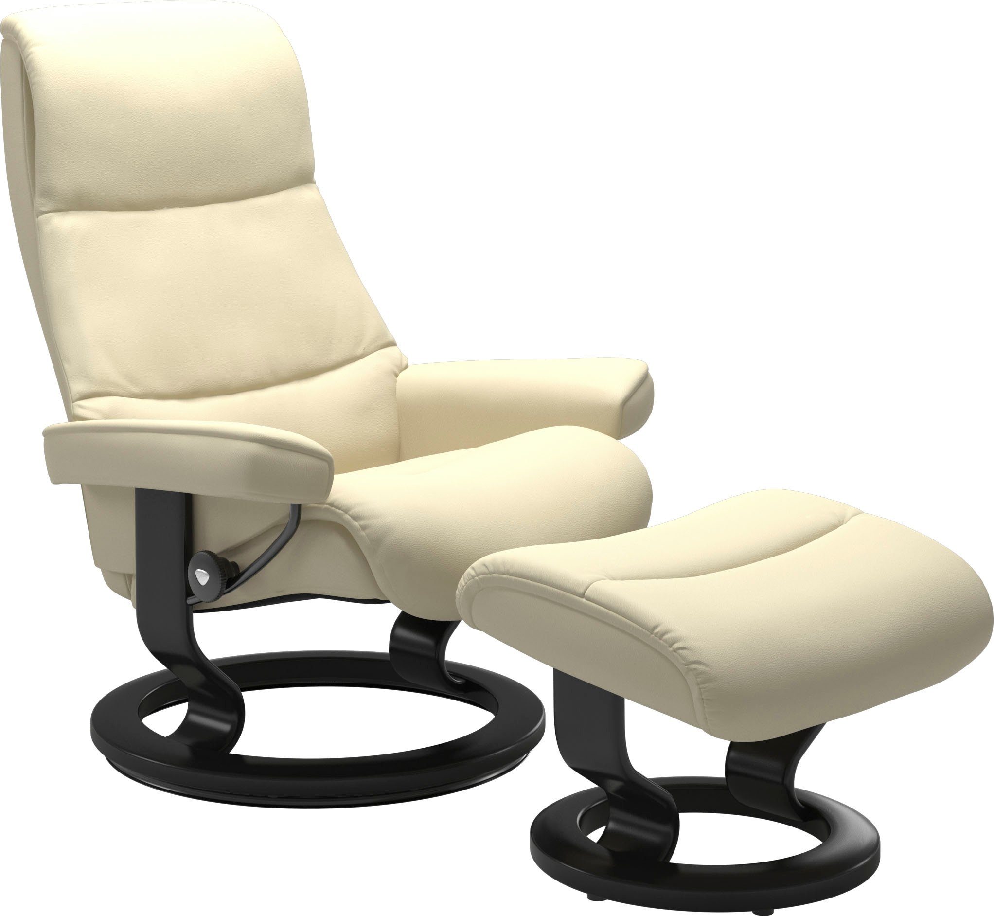 Relaxsessel Base, Hocker), mit View Stressless® Relaxsessel mit Schwarz M,Gestell (Set, Classic Größe