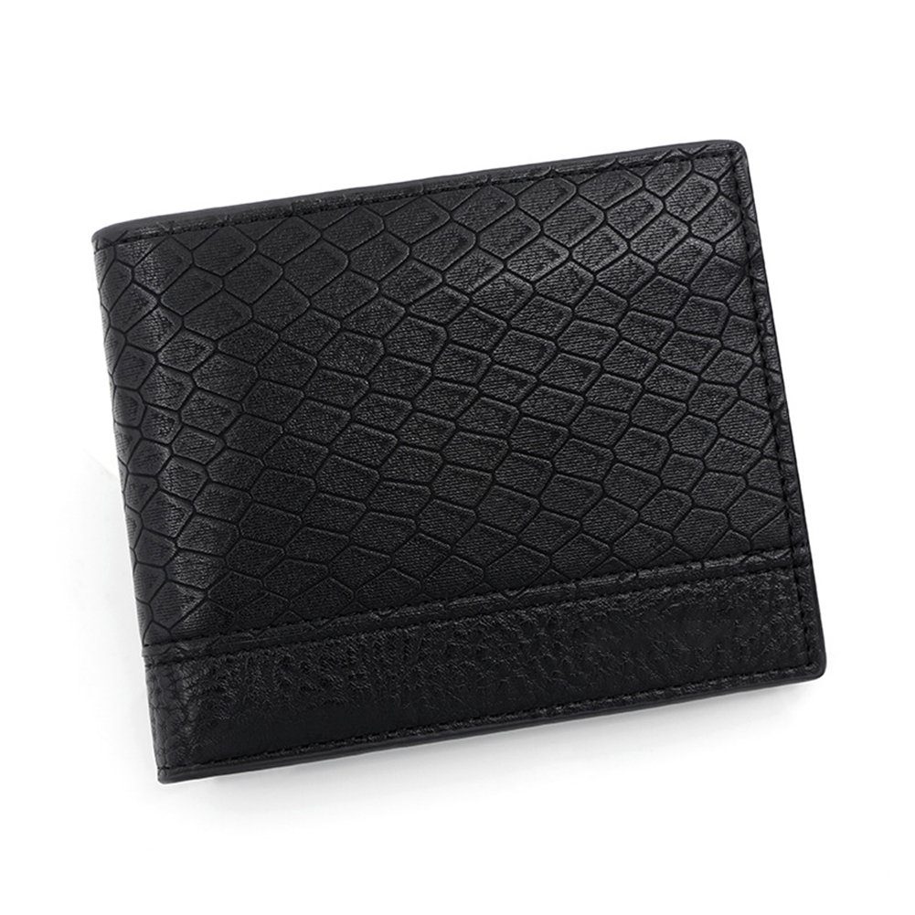 Blusmart Geldbörse Personalisiertes Schlangenleder-Muster, Kurze Geldbörse black