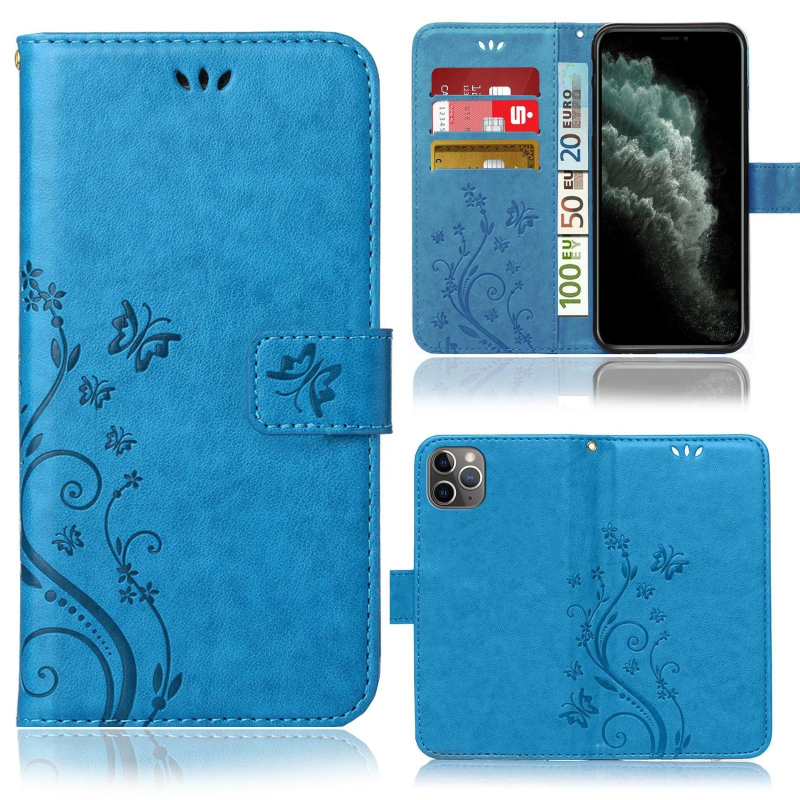 Numerva Handyhülle Bookstyle Flower für Apple iPhone 11, Handy Tasche Schutzhülle Klapphülle Flip Cover mit Blumenmuster