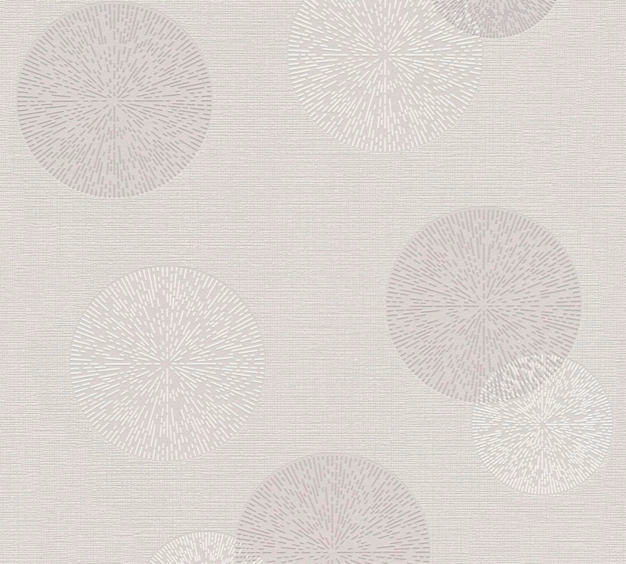 A.S. Création living walls Vliestapete Happy Spring, gepunktet, Grafik Tapete Kreise grau/weiß