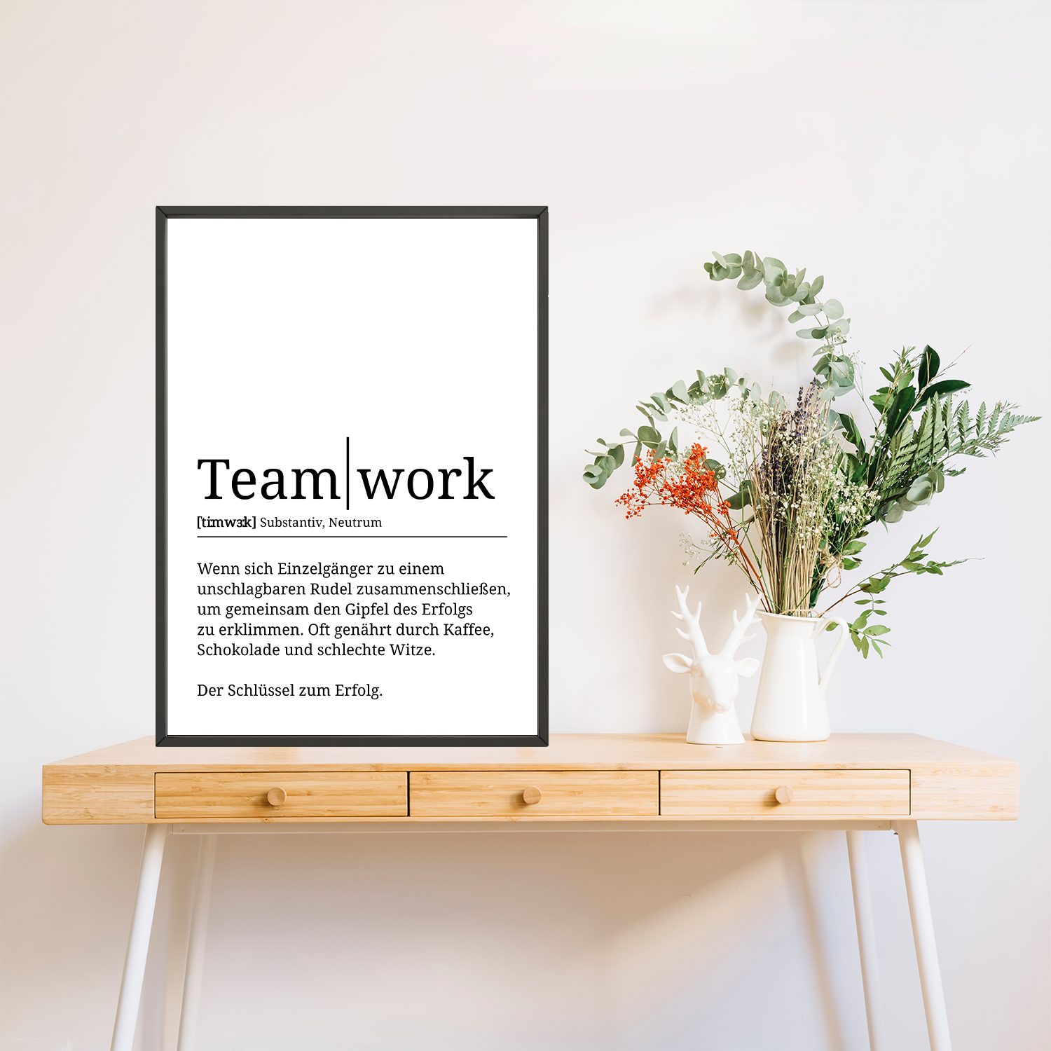 Tigerlino Poster Teamwork Definition Mitarbeiter Geschenk Kollegen Büro Deko Arbeit, Wertschätzung Arbeitskollegen