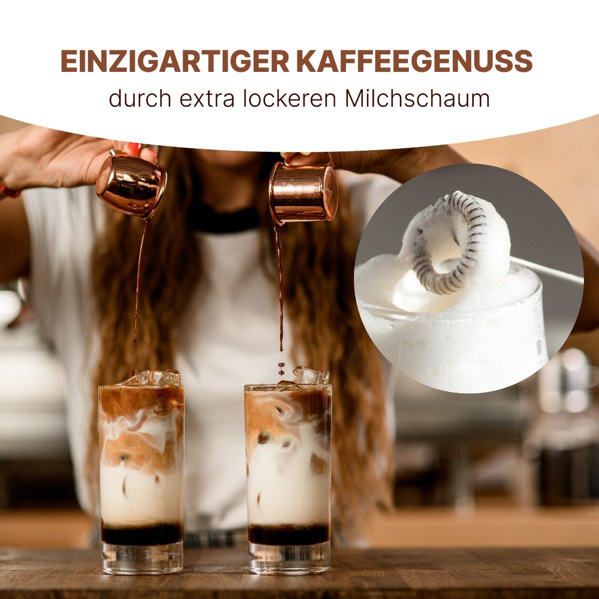 ProfiCook Milchaufschäumer PC-MS 1273, Milchaufschäumer mit Edelstahlständer