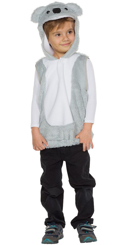 Karneval-Klamotten Kostüm Koala Plüsch Tierkostüm Baby Kinder Kleinkinder, Kinderkostüm Koala ärmelloses Oberteil Kapuze mit Kopf Mädchen Jungen