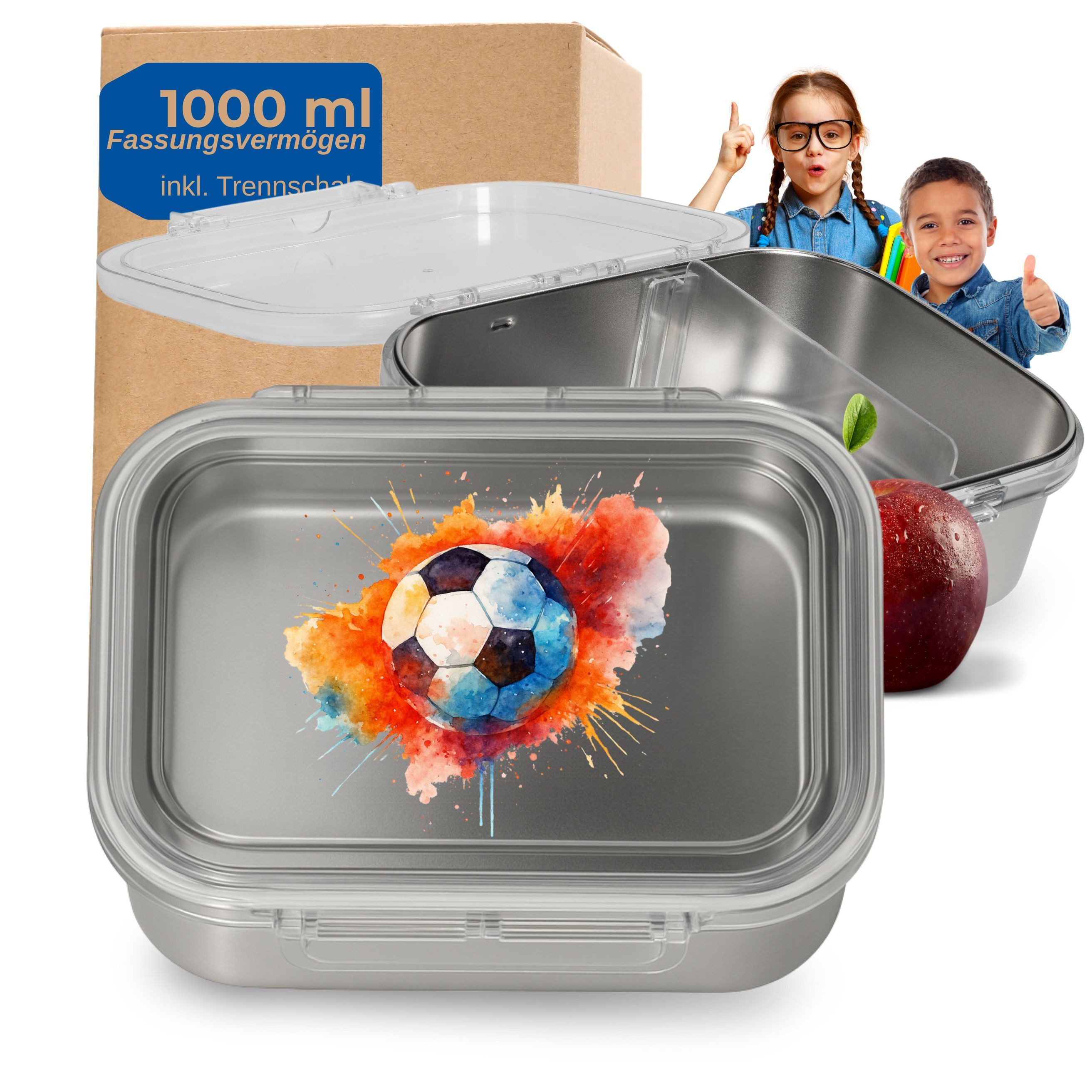 elasto Lunchbox Motiv Brotdose für Kinder 1000 ml für Schule und Kindergarten