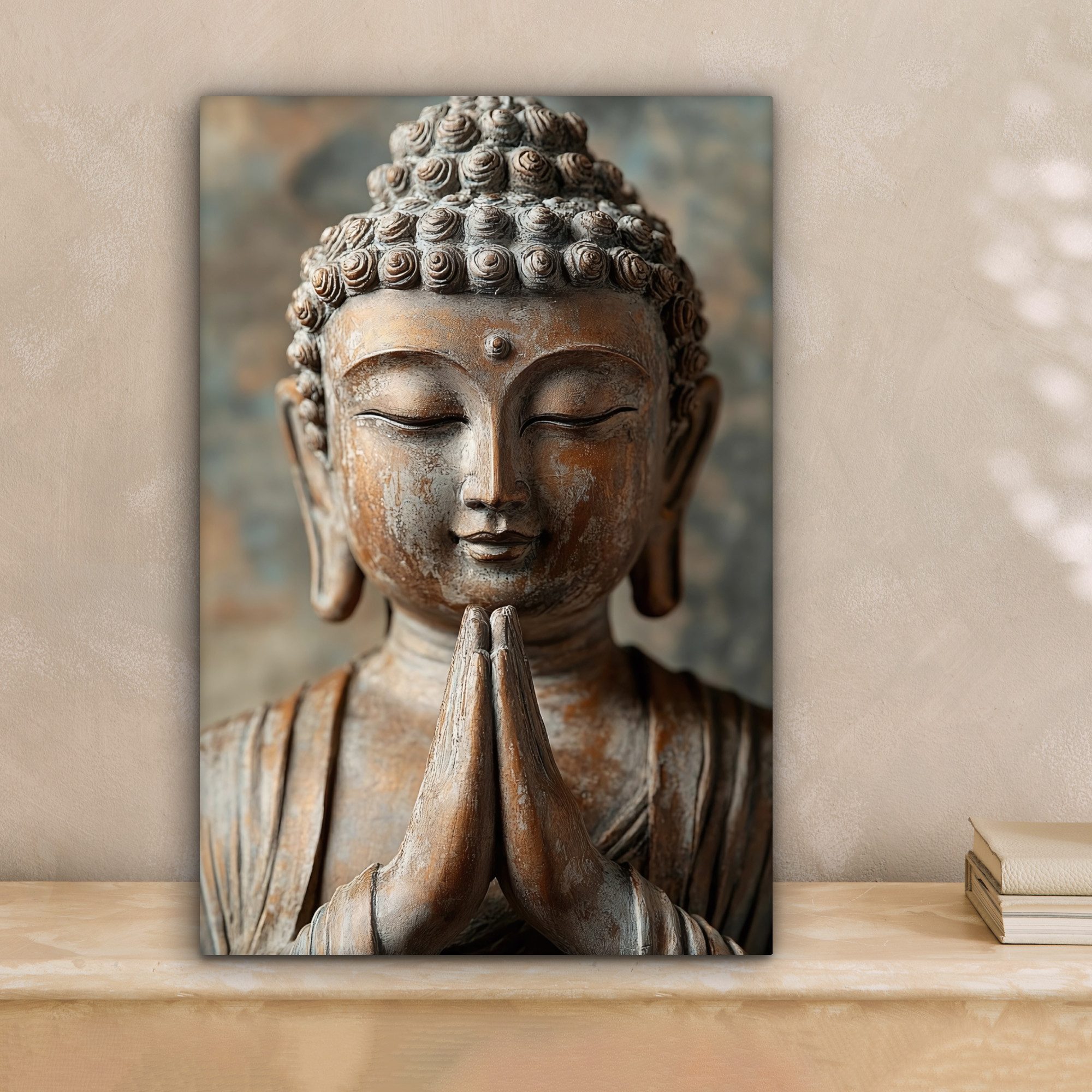 OneMillionCanvasses® Leinwandbild Buddha - Statue - Braun - Ruhe, Fotodruck günstig online kaufen