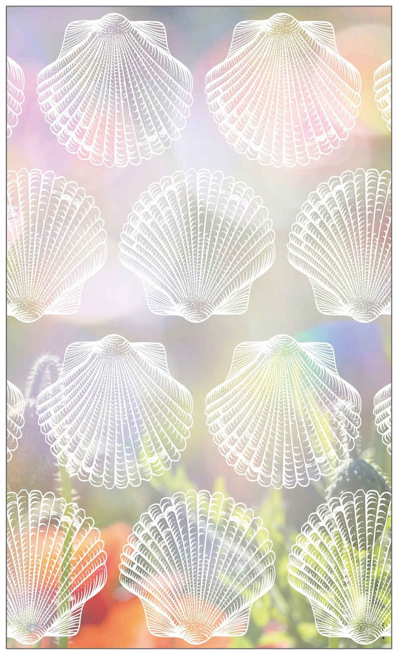 Fensterfolie Look Shells white, MySpotti, halbtransparent, glatt, 60 x 100 cm, statisch haftend