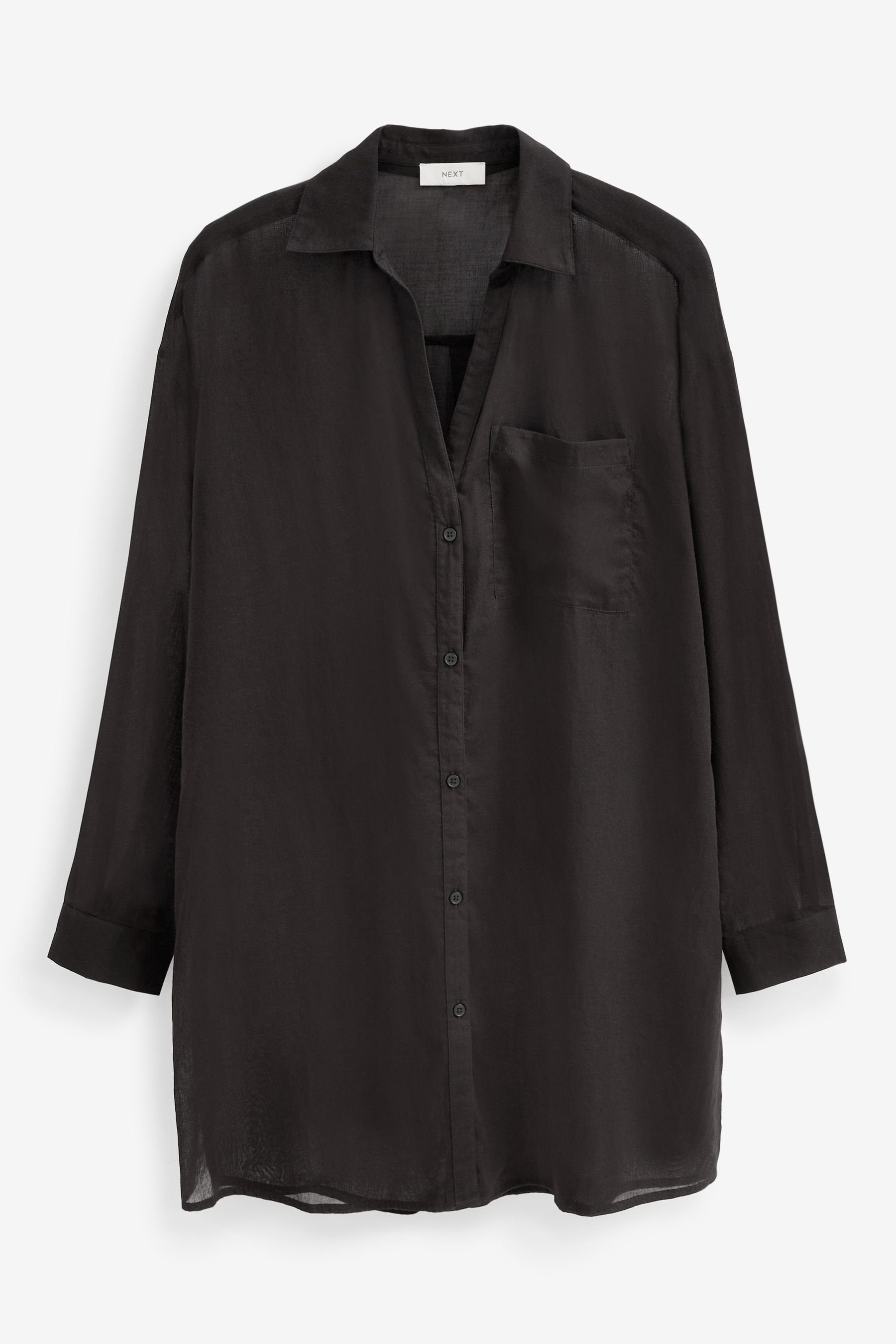 Black Strandshirt (1-tlg) Next Strandhemd Baumwolle aus