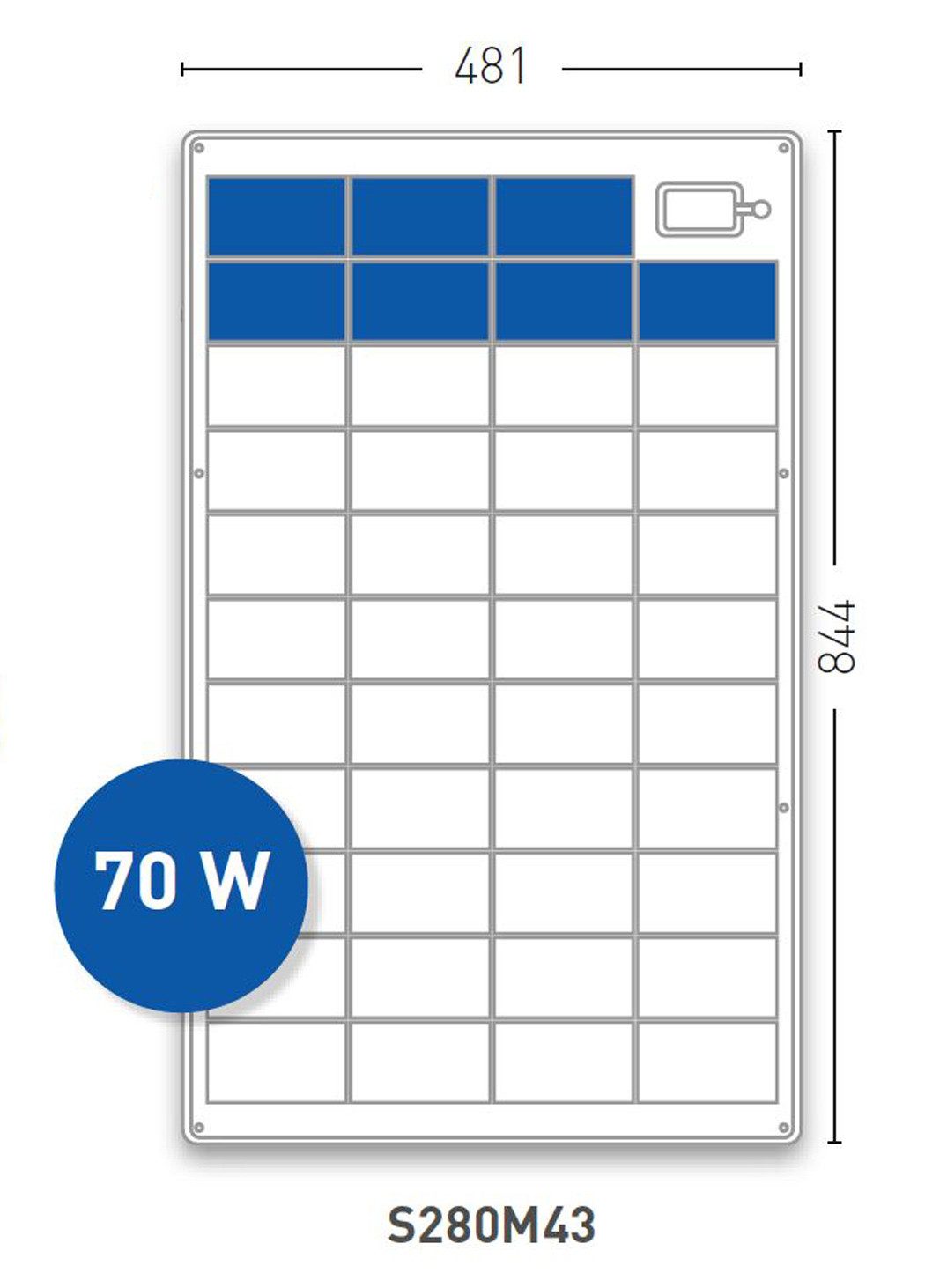 Solara Solarmodul Solara M-Serie 70Wp 844x481, 70 W, salzwasserresistent