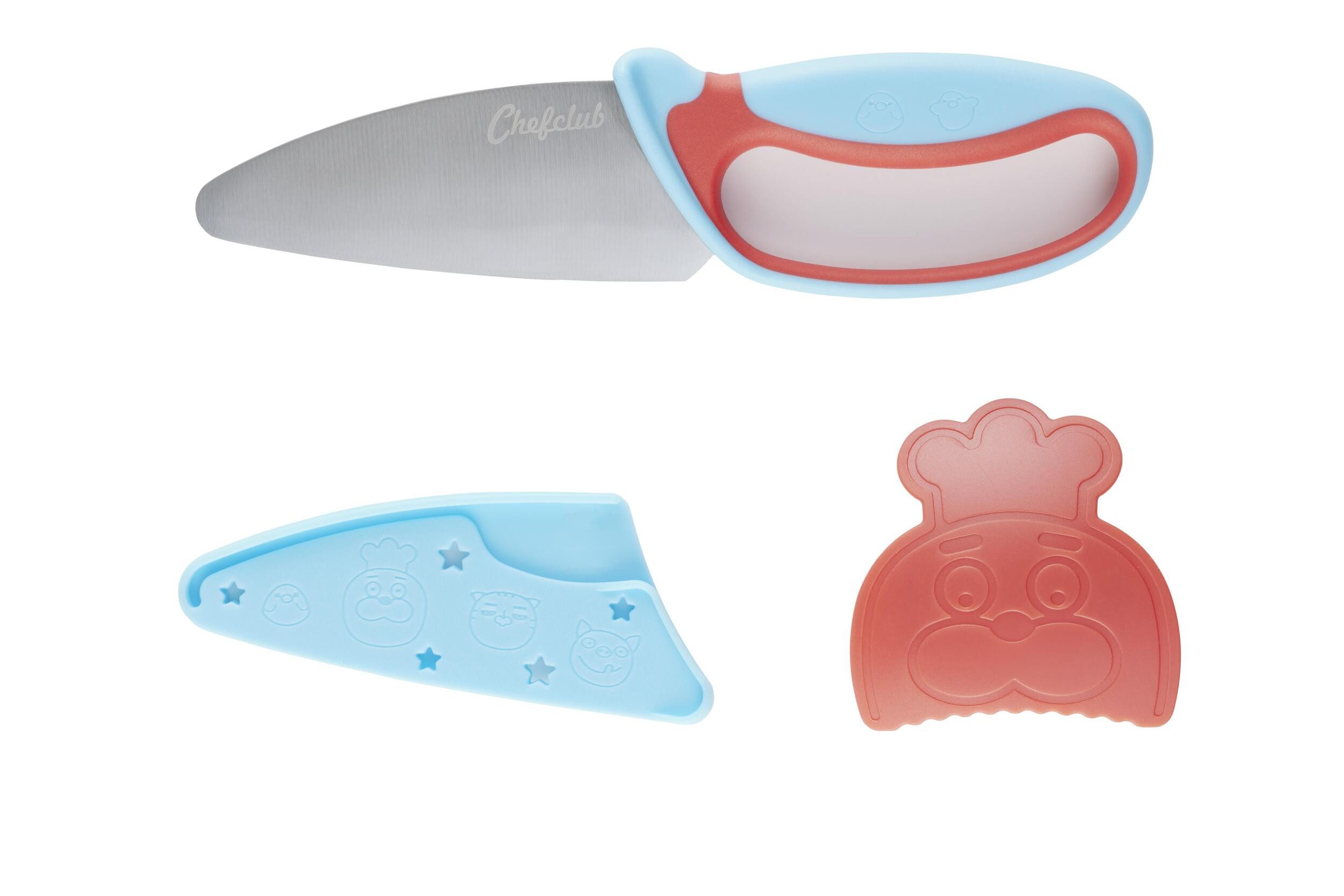 Chefclub Kinderkochmesser Messer, Ergonomischer Griff, Fingerschutz, kindgerecht