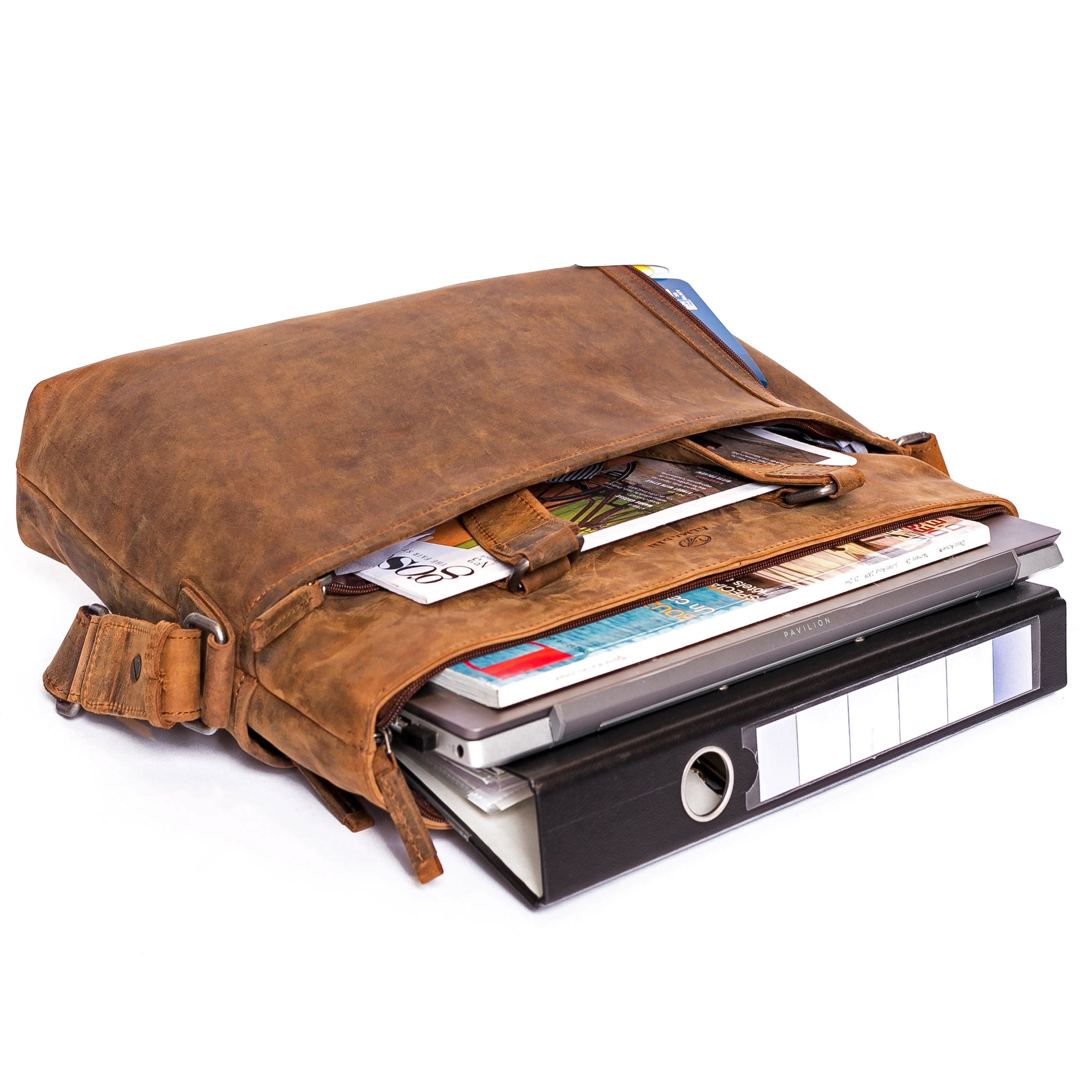 ALMADIH Aktentasche Laptoptasche Leo Business Tasche Umhängetasche Unitasche Herren