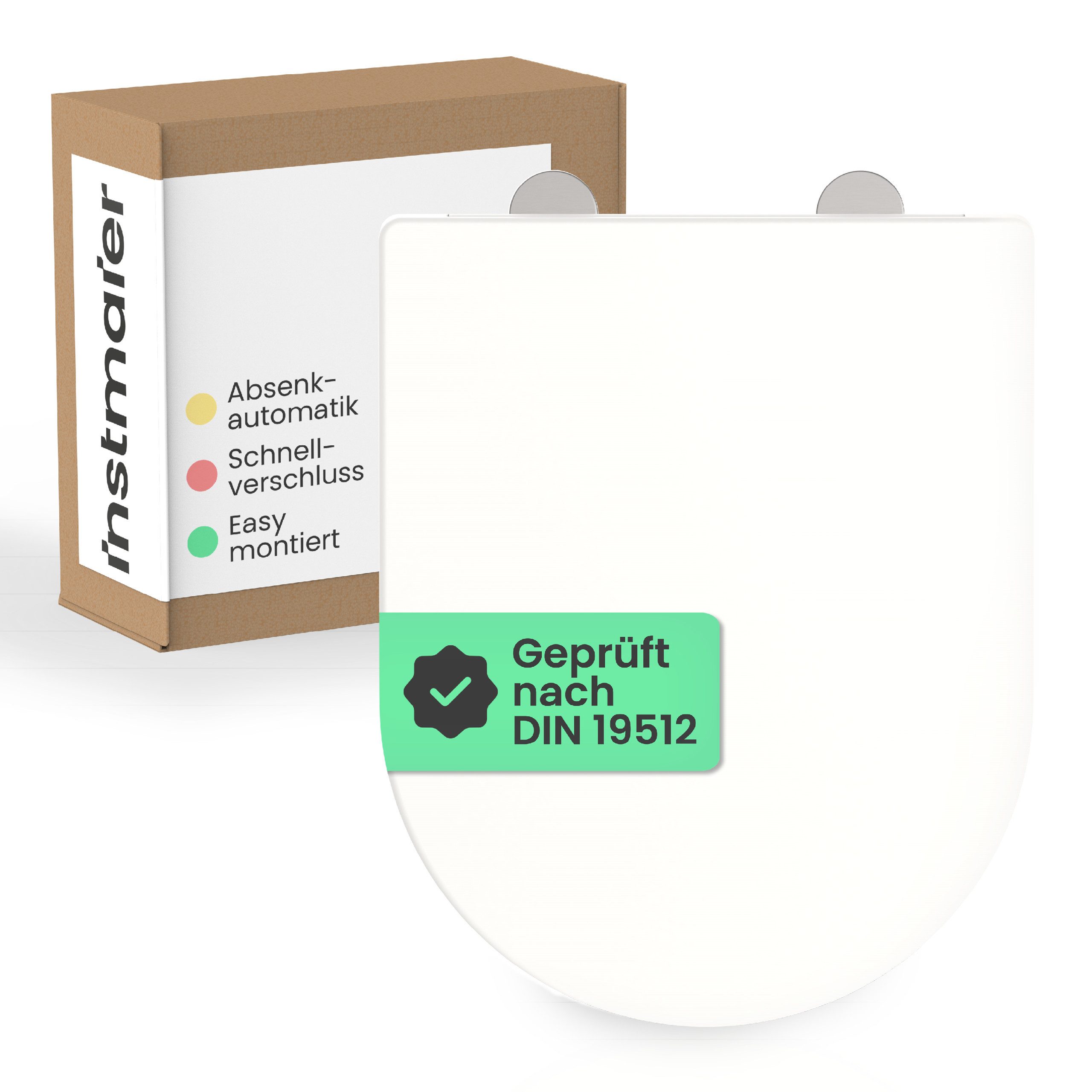 instmaier WC-Sitz instmaier Helma, Toilettendeckel mit Absenkautomatik, Absenkautomatik, zur Reinigung abnehmbar, Duroplast