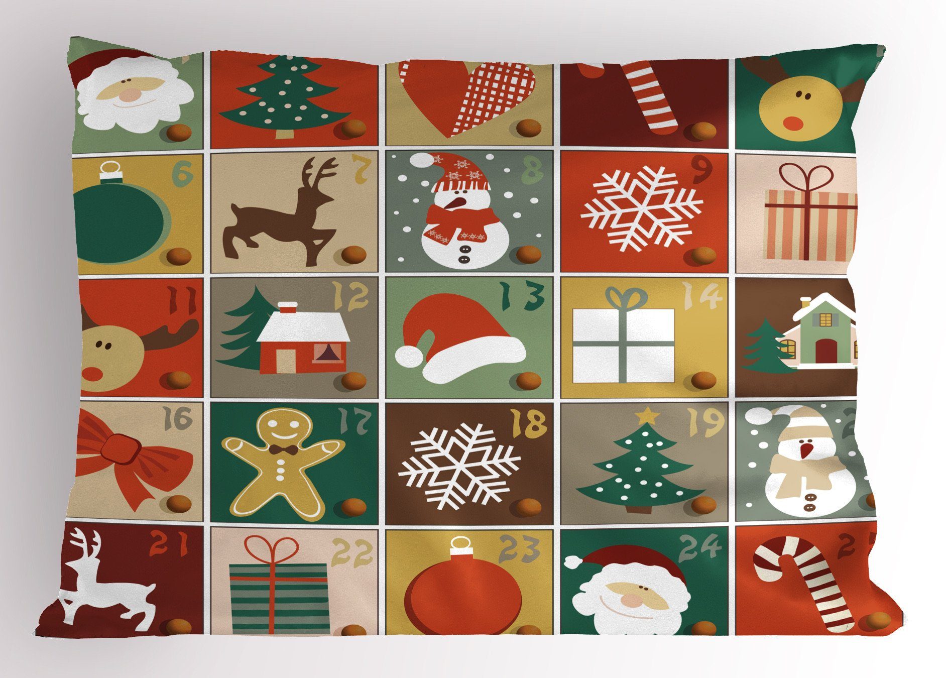 Kissenbezüge Dekorativer Standard King Size Gedruckter Kissenbezug, Abakuhaus (1 Stück), Weihnachten Lebkuchen-Mann-Ren