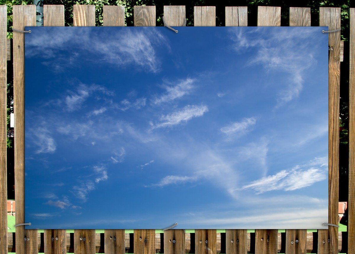 Thumbnail - Wallario Sichtschutzzaunmatten Blauer Himmel mit vereinzelten Wolken