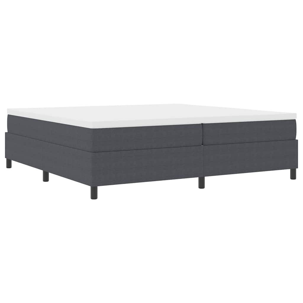 vidaXL Bett Boxspringbett Dunkelgrau und Weiß 200 x 200 cm Cordstoff (1-tlg)