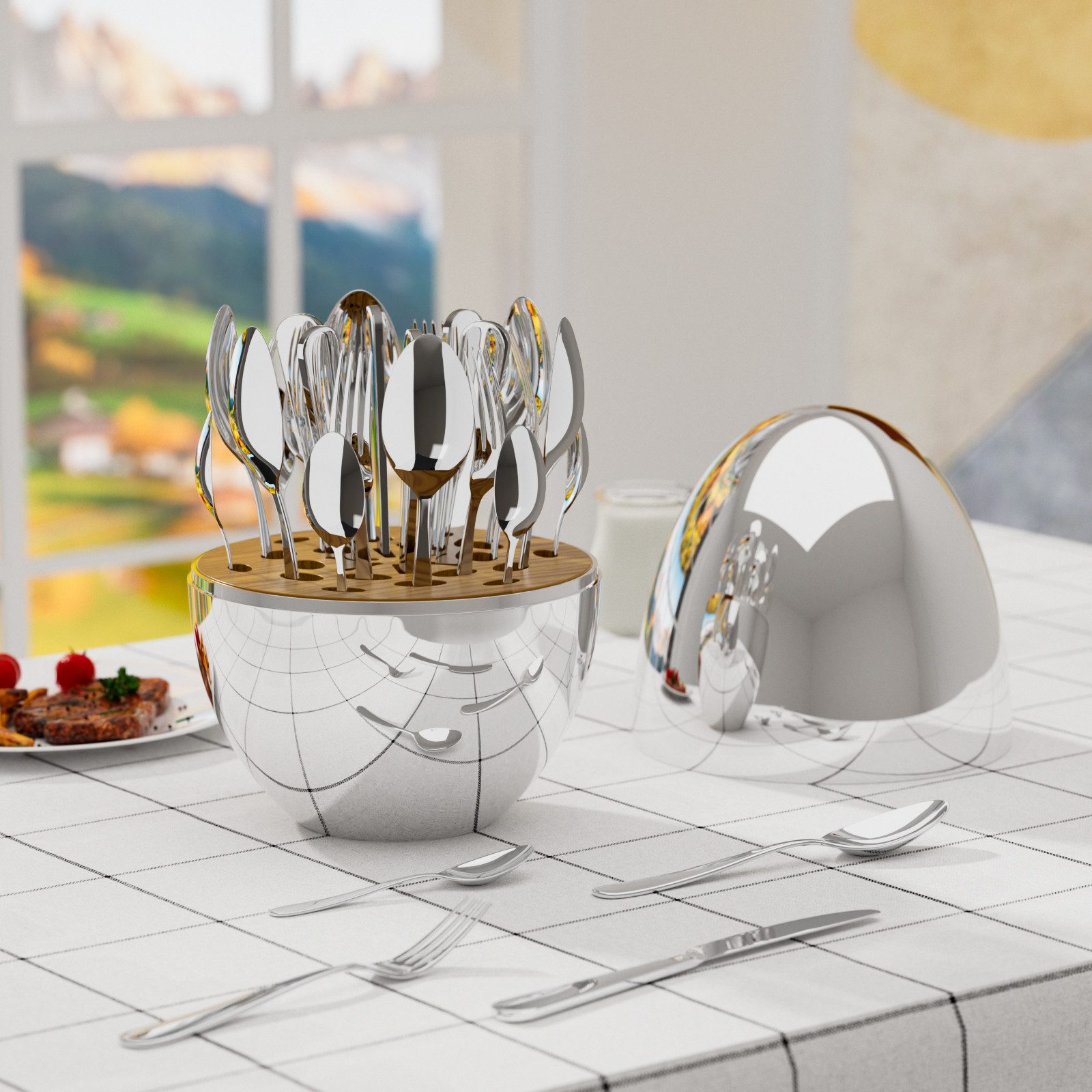 GLIESE POWER Besteck-Set 24-teiliges (24-tlg), 6 Personen, Edelstahl, Oberfläche bleibt