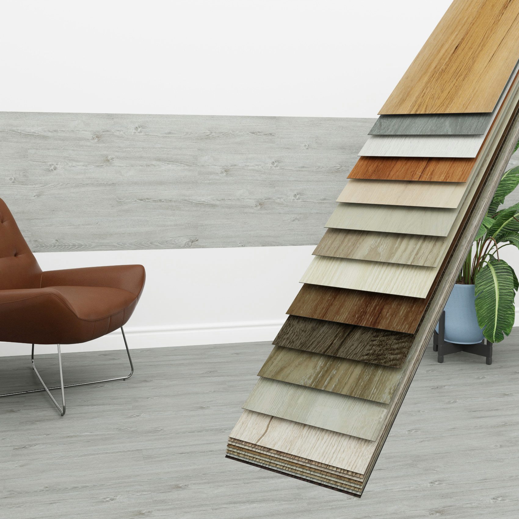 Hexim Vinylboden, Vinyldielen 0,97m² selbstklebend PVC Wandverkleidung Bodenbelag Holzoptik 91x15cm Paneele für Wand & Boden Holzdielen grau (7 Dielen Frosted Oak - 3402-9)