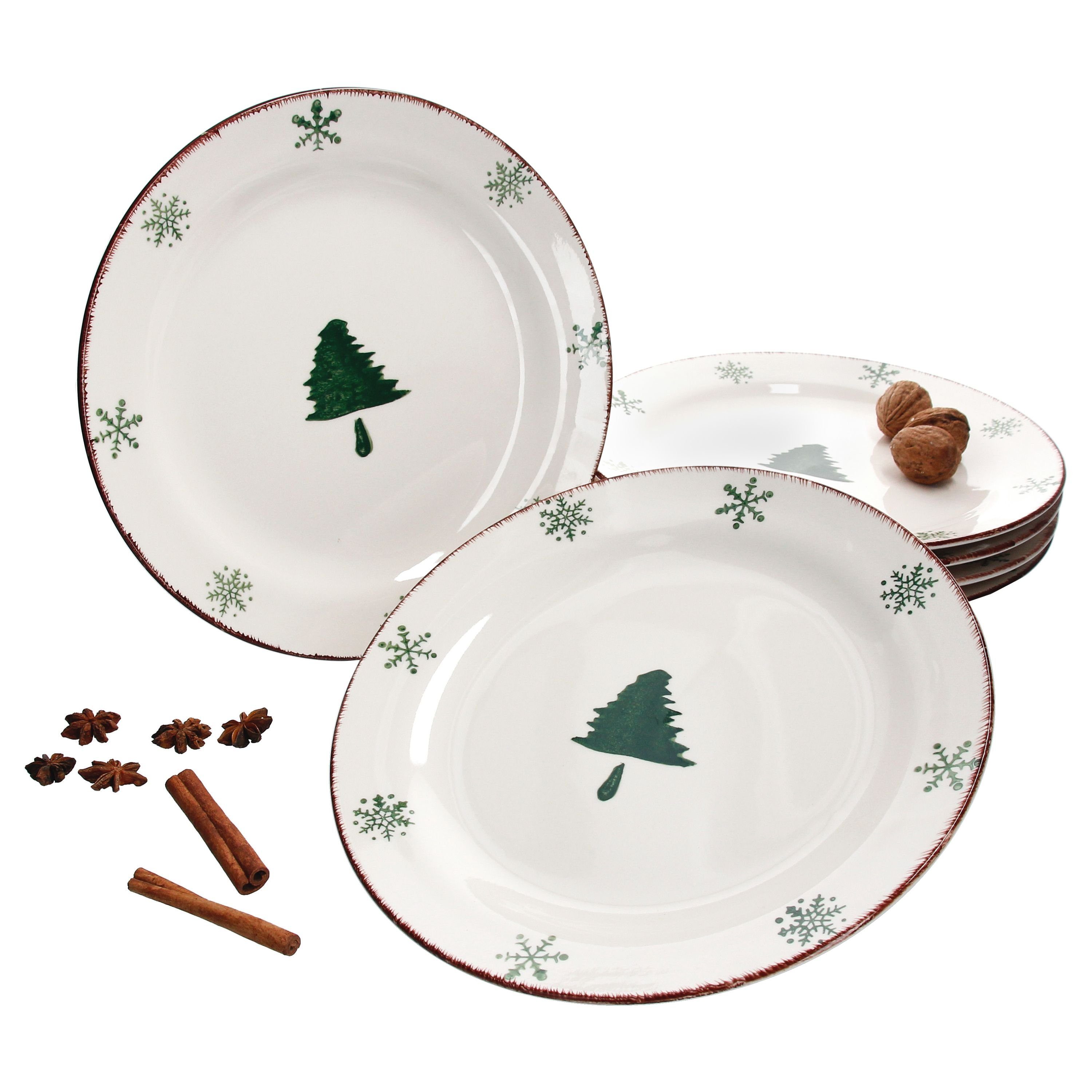Speiseteller 6er Set Essteller Schneeflocke 26,5cm - 23105745
