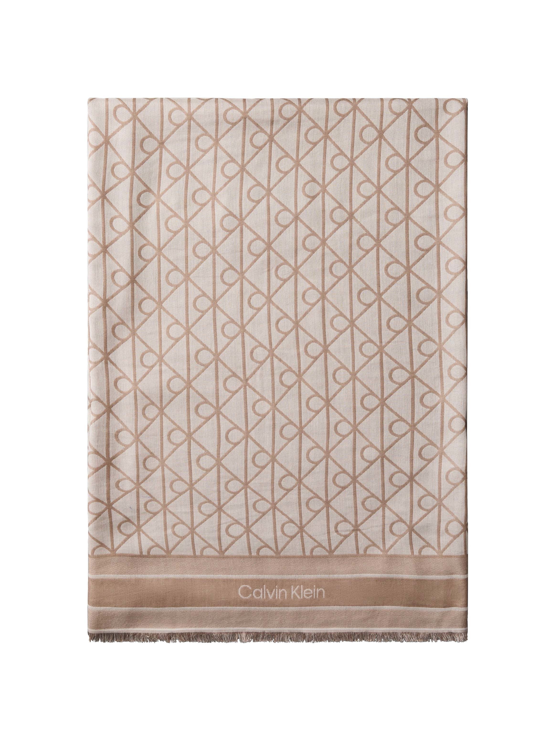 Calvin Klein Modetuch EMBLEM AOP JACQUARD SQUARE SCARF, Mit Markenlabelmusterung