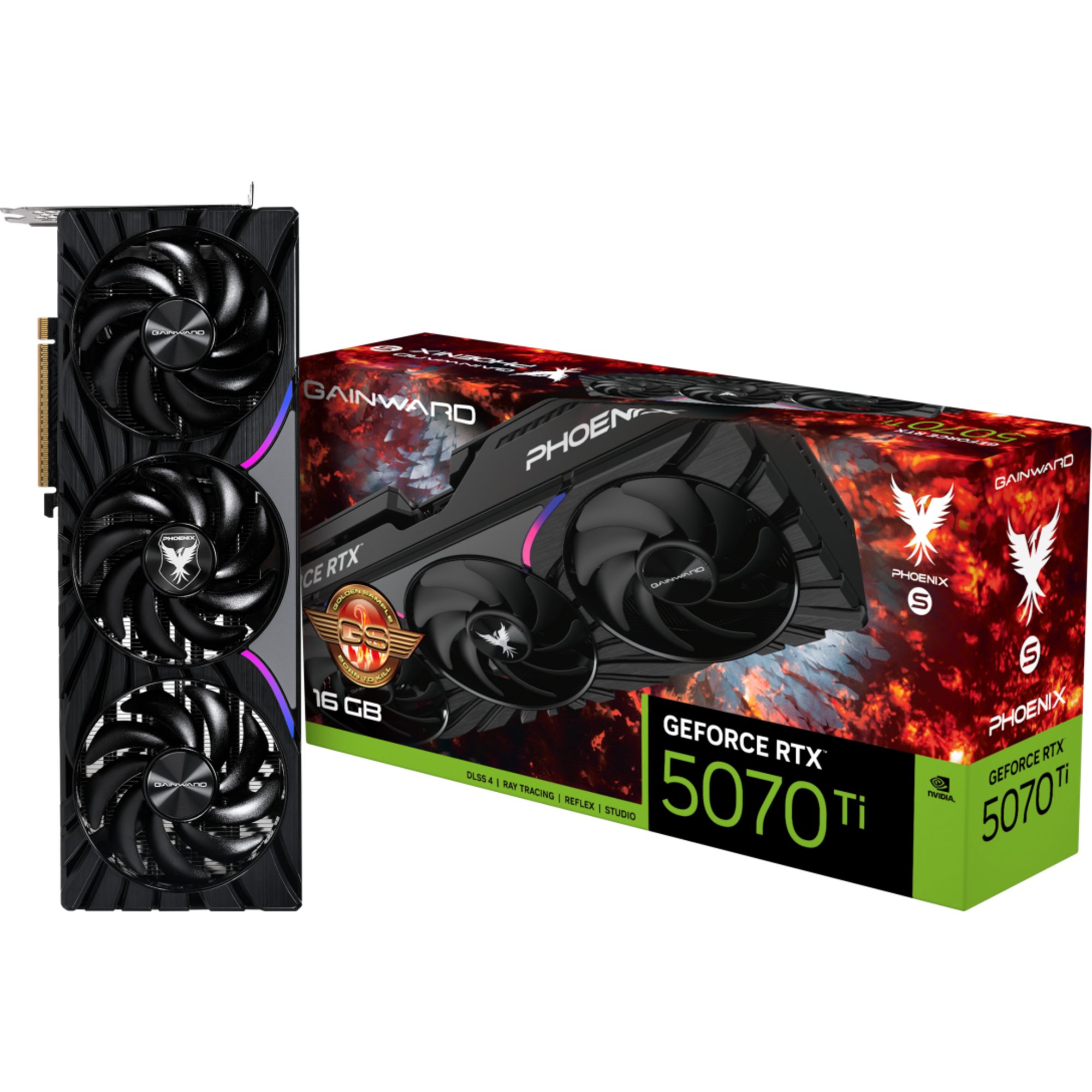 Gainward Gainward GeForce RTX 5070 Ti Phoenix-S GS, Grafikkarte, (DLSS 5, 3x Grafikkarte (16 GB, DLSS 5, 3x DisplayPort, 1x HDMI 2.1)