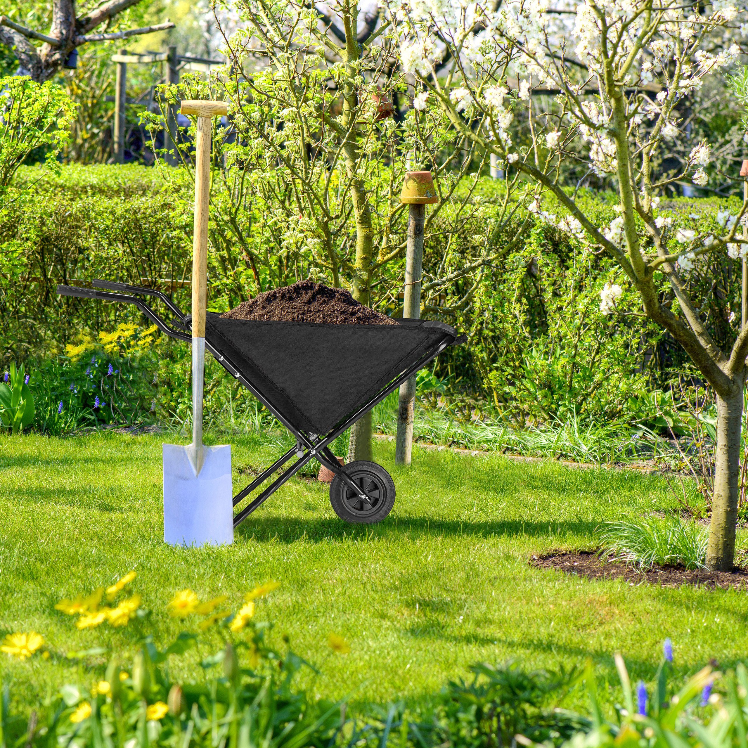 relaxdays Schubkarre Faltschubkarre in Schwarz