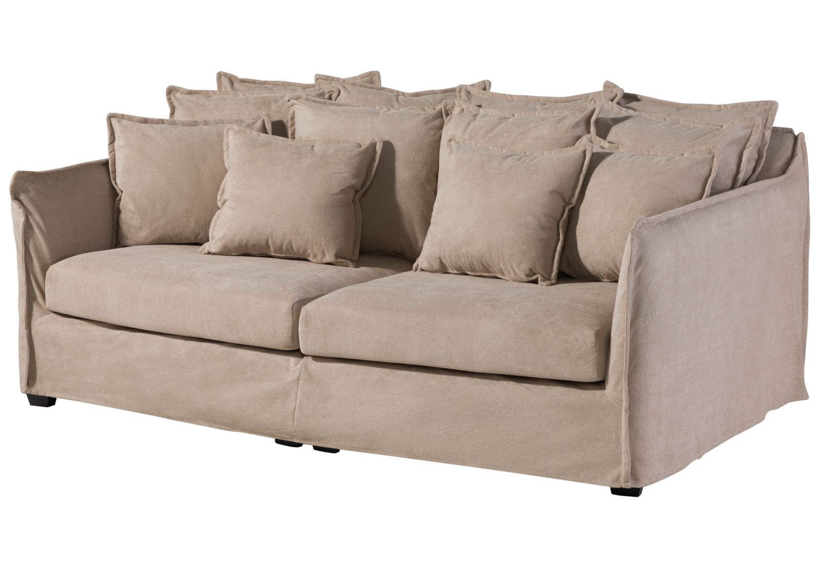 Massivmoebel24 Sofa, Sofa 2-Sitzer 210x140x88 beige AMY