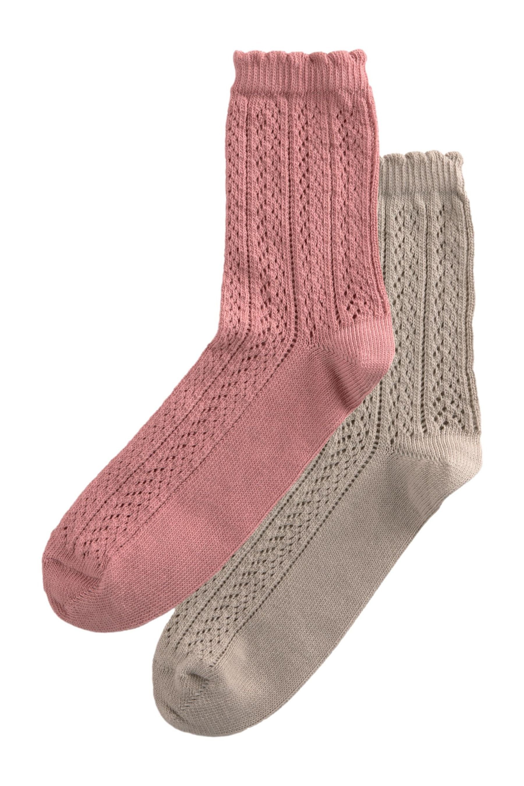Kurzsocken Söckchen in Häkeloptik, 2er-Pack