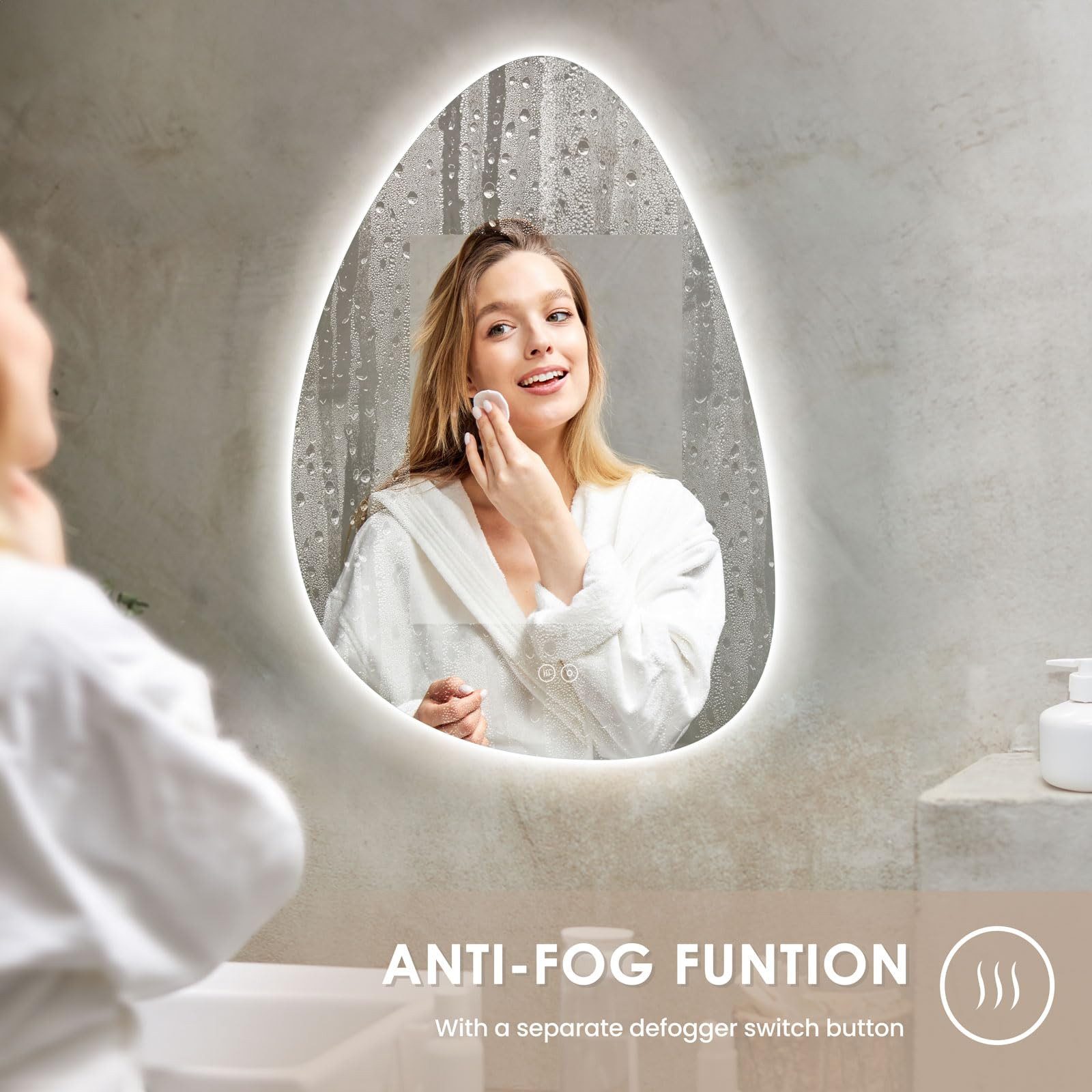 Dripex Badspiegel LED Wandspiegel Badezimmerspiegel mit Beleuchtung, Rund/R günstig online kaufen