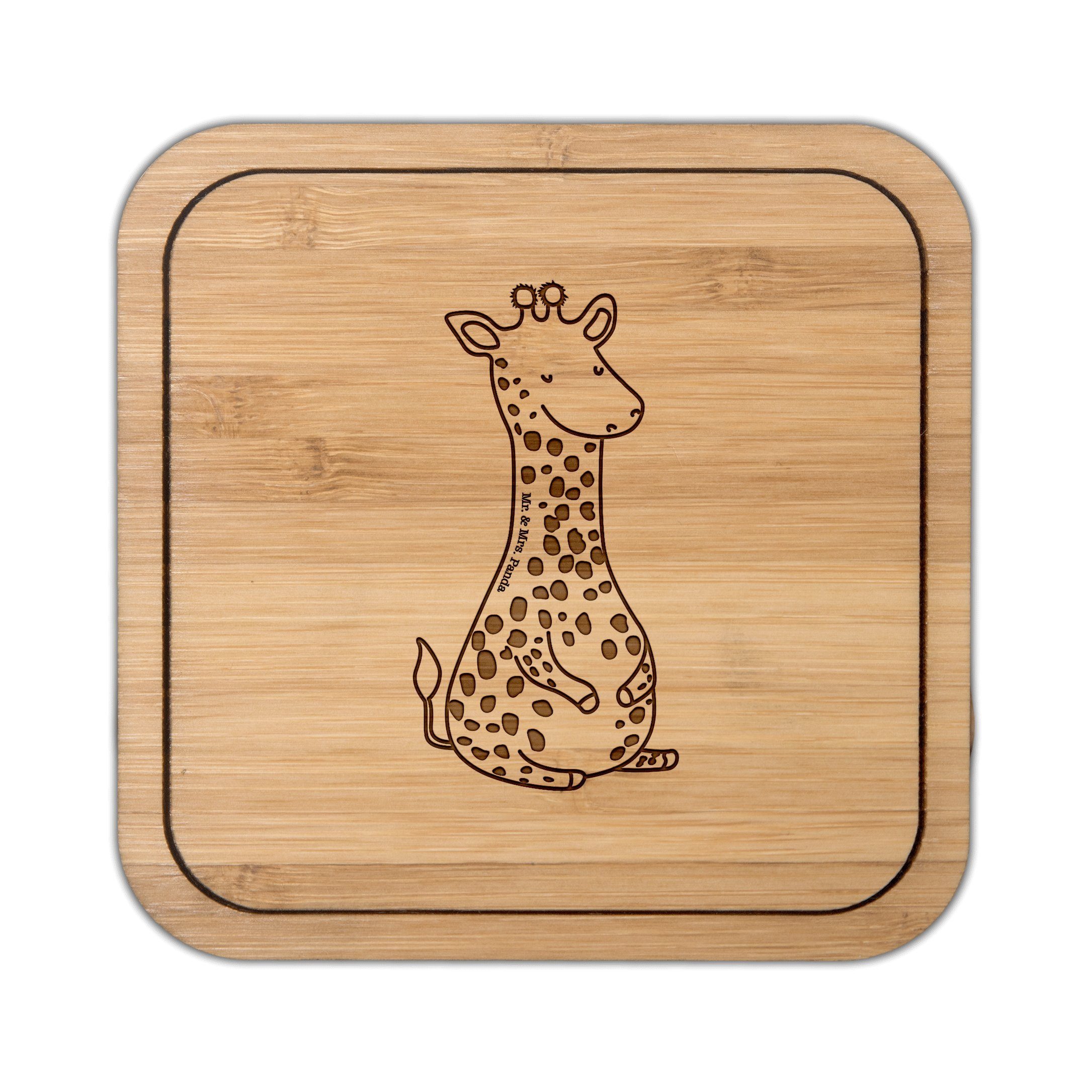 1-tlg. Giraffe Zufrieden Untersetzer, Mr. Transparent Mrs. & Getränkeuntersetzer - - Afrika, Panda Wild, Geschenk,