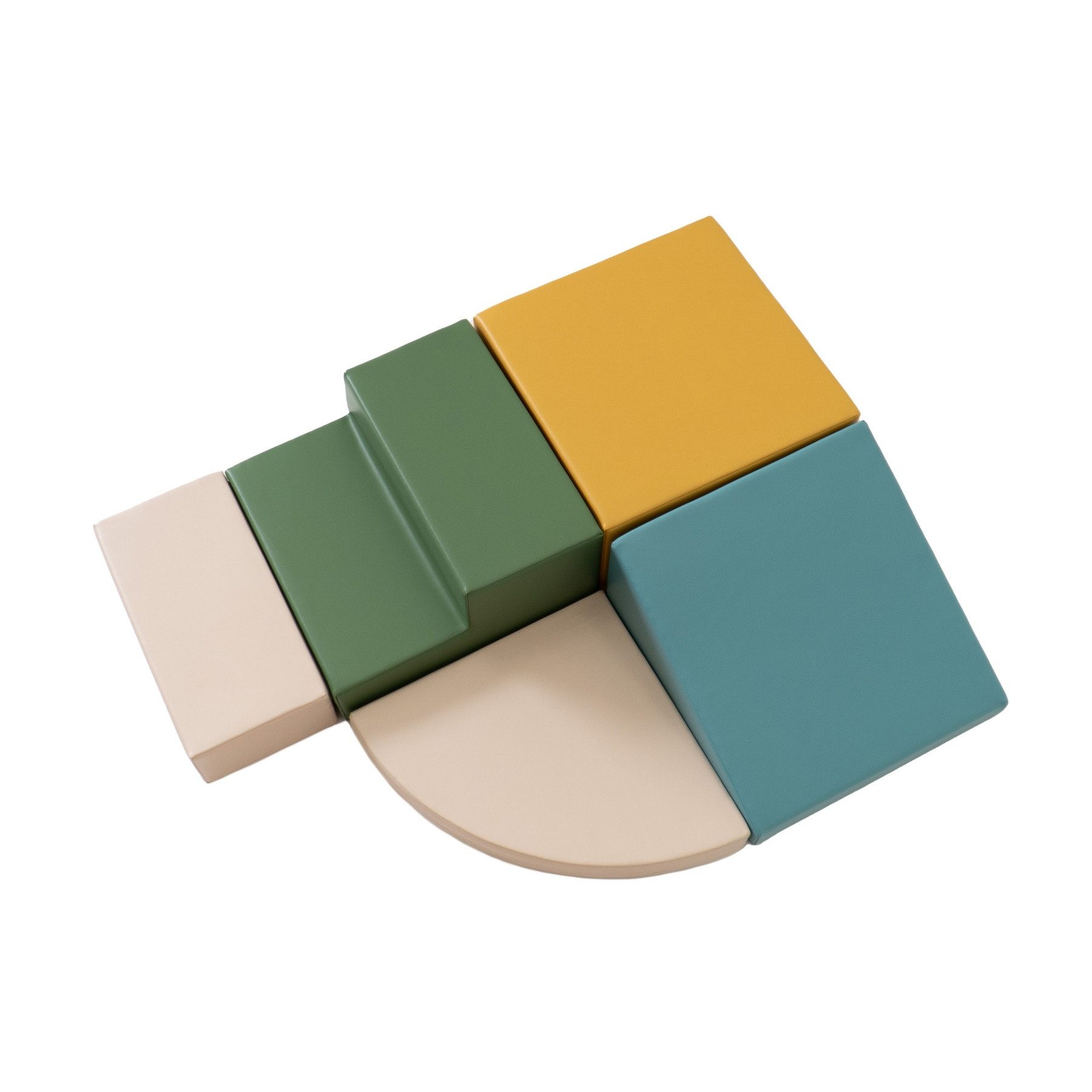 IGLUSoftplay IGLU Set 6 Corner Climber, Pastell/Grün/Honig - Schaubstoff-Bausteine Spielbauklötze, Altersempfehlung 9–21 Monate, Herkunft: Lettland (EU), Gewicht: 3